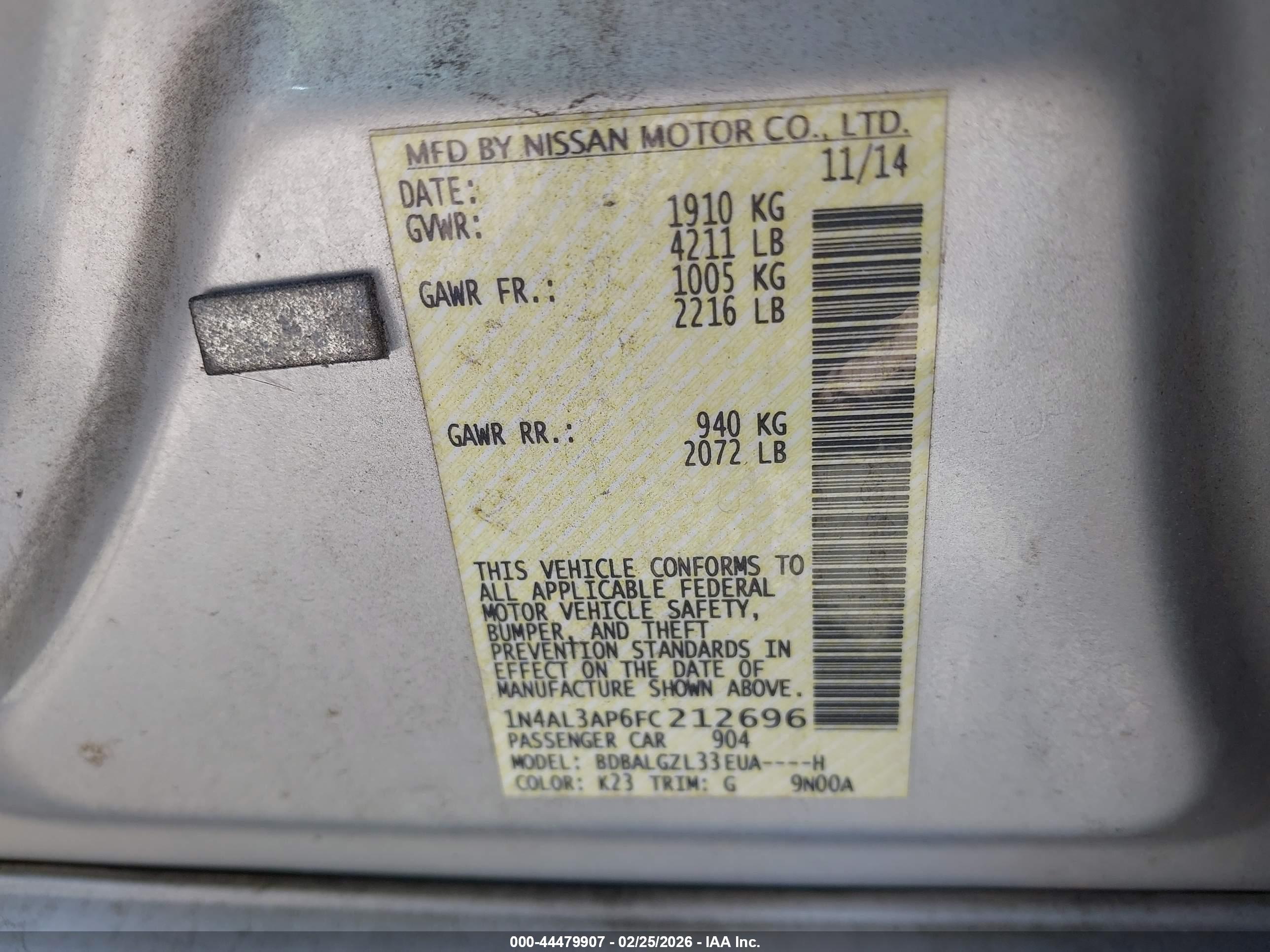 NISSAN ALTIMA image 9