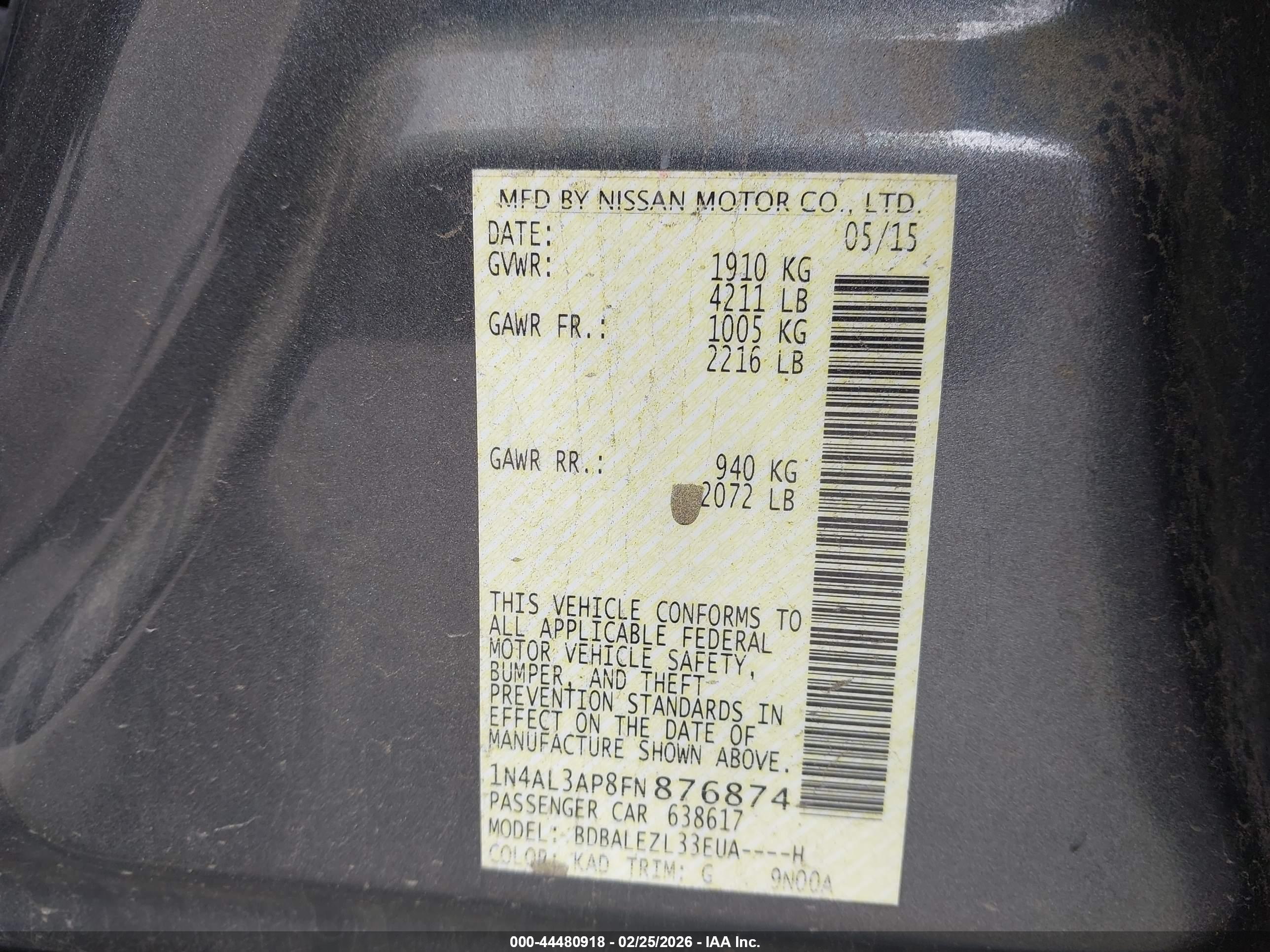 NISSAN ALTIMA image 9
