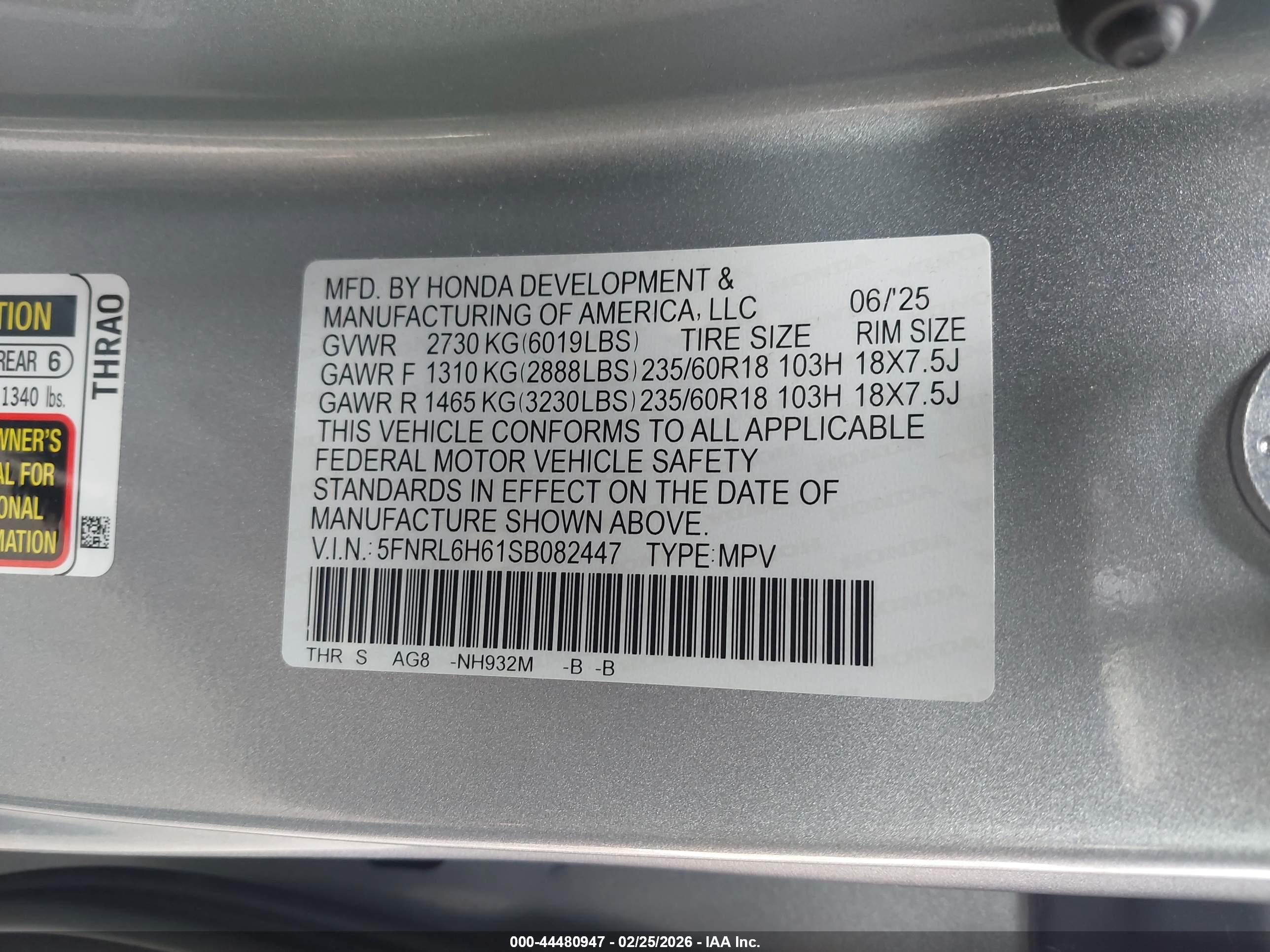 HONDA ODYSSEY image 9