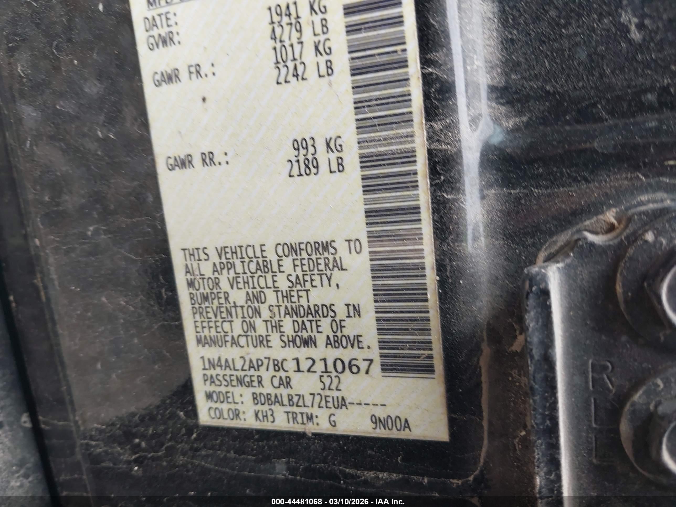 NISSAN ALTIMA image 9