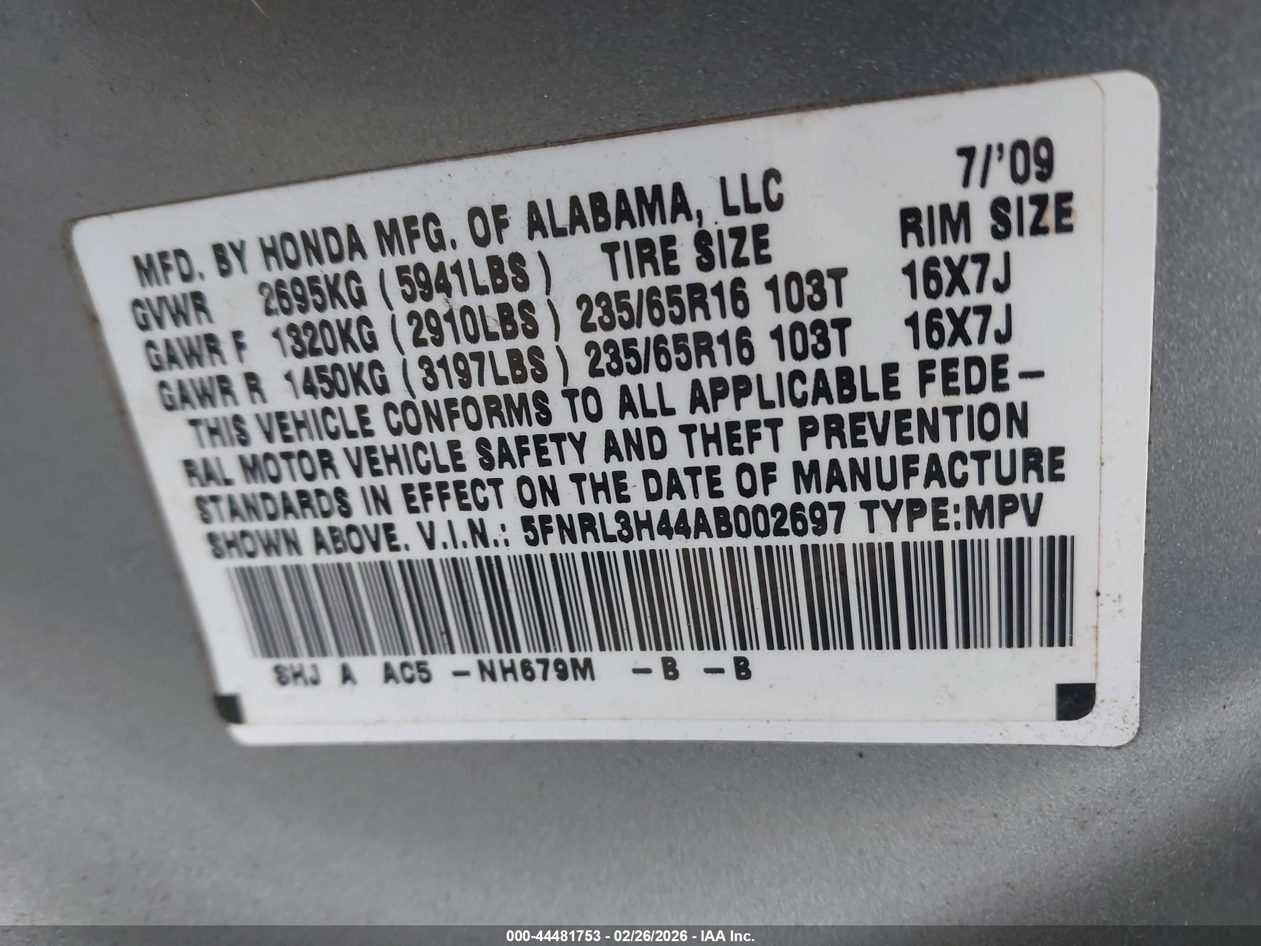 HONDA ODYSSEY image 9