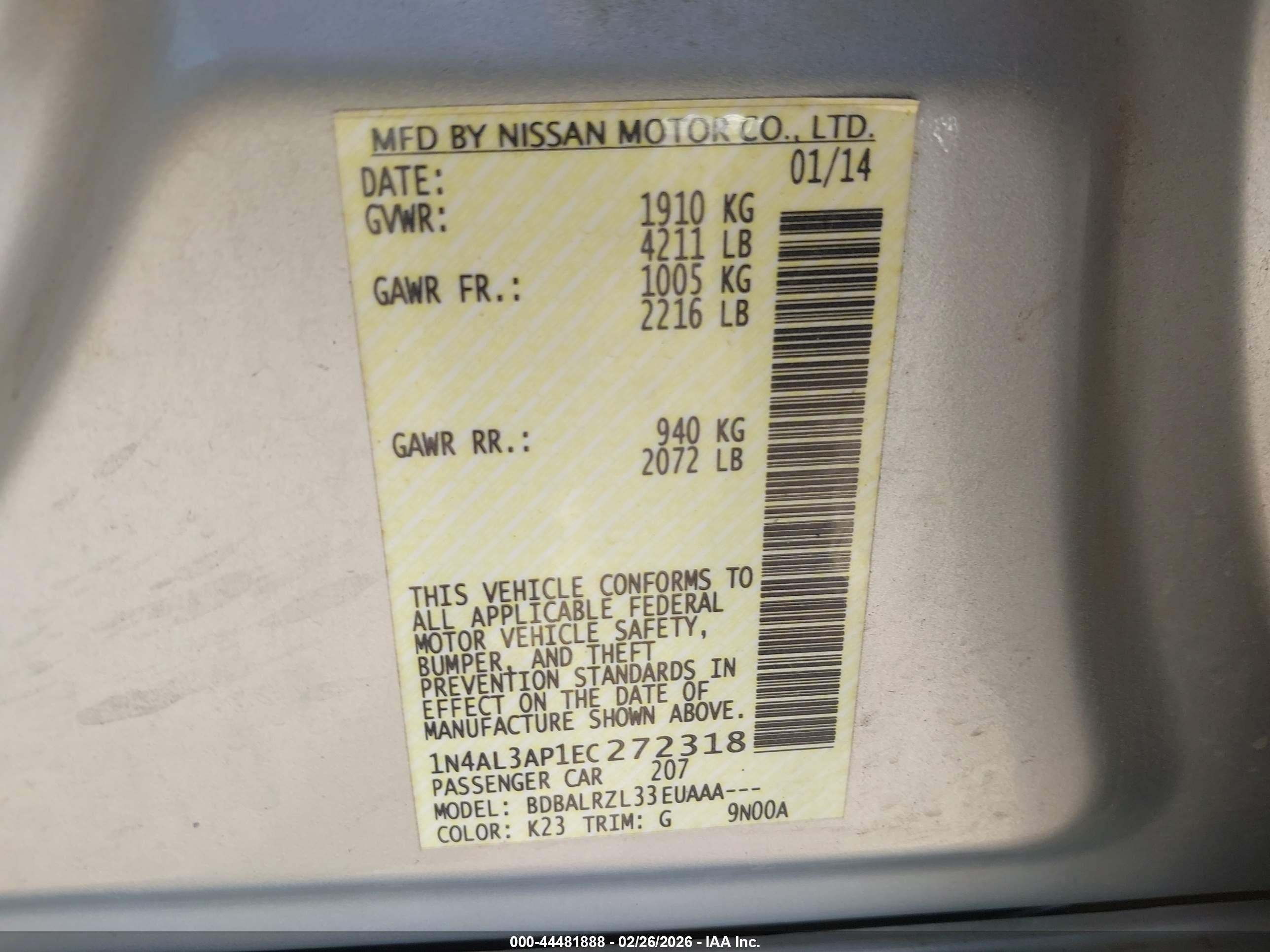 NISSAN ALTIMA image 9