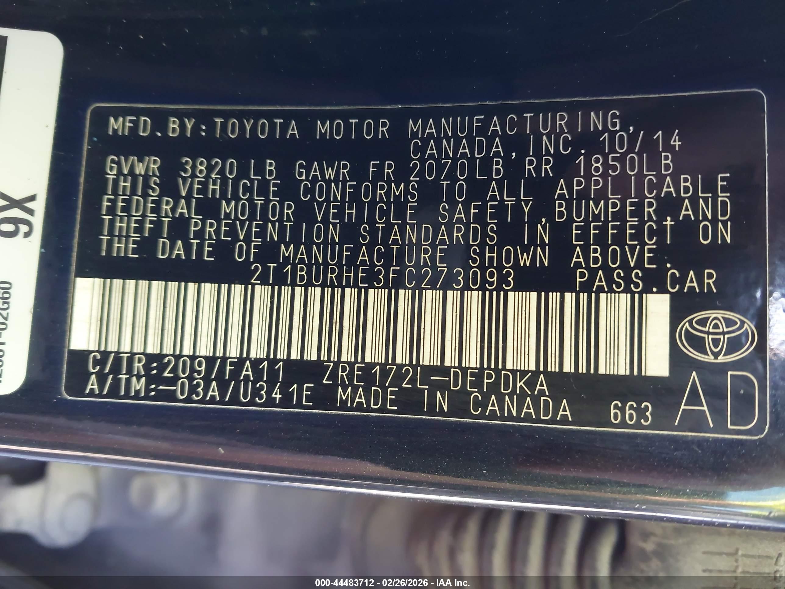 TOYOTA COROLLA image 9