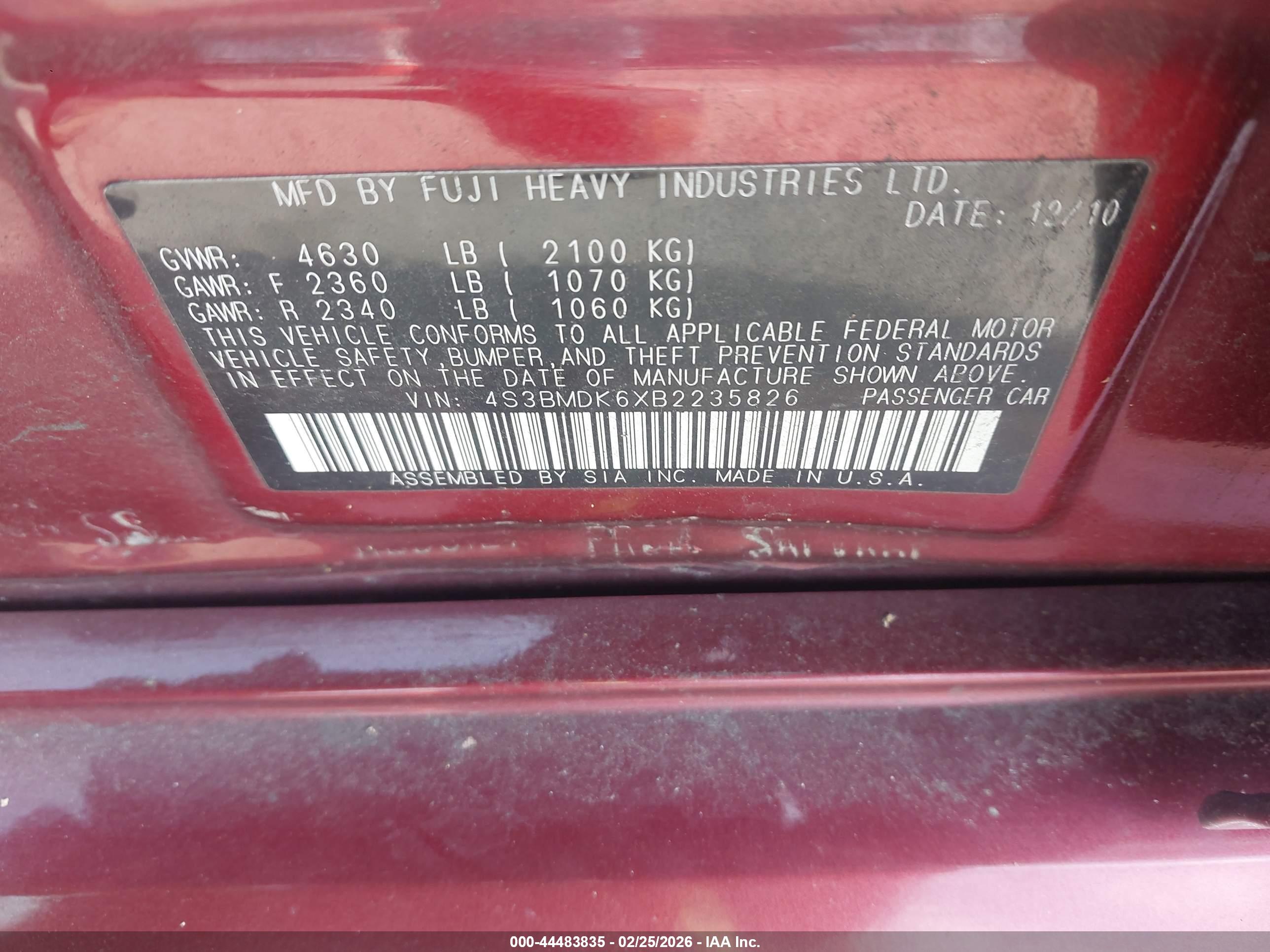 SUBARU LEGACY image 9