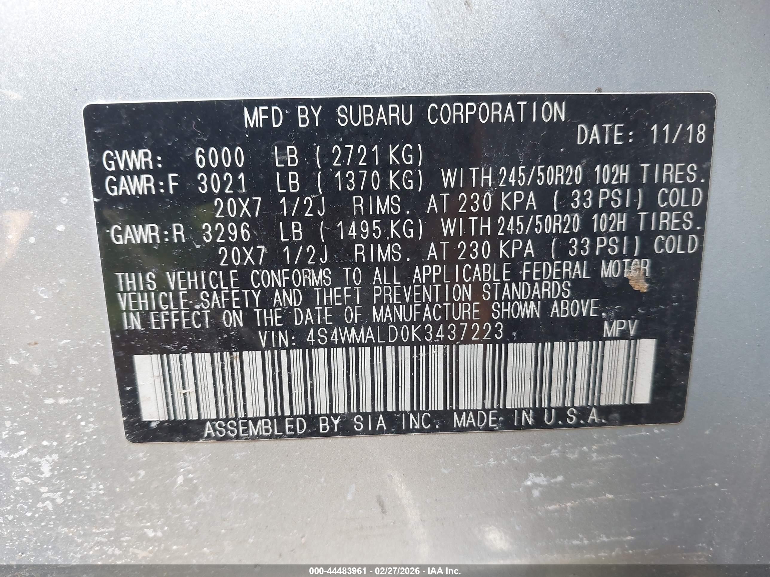 SUBARU ASCENT image 9