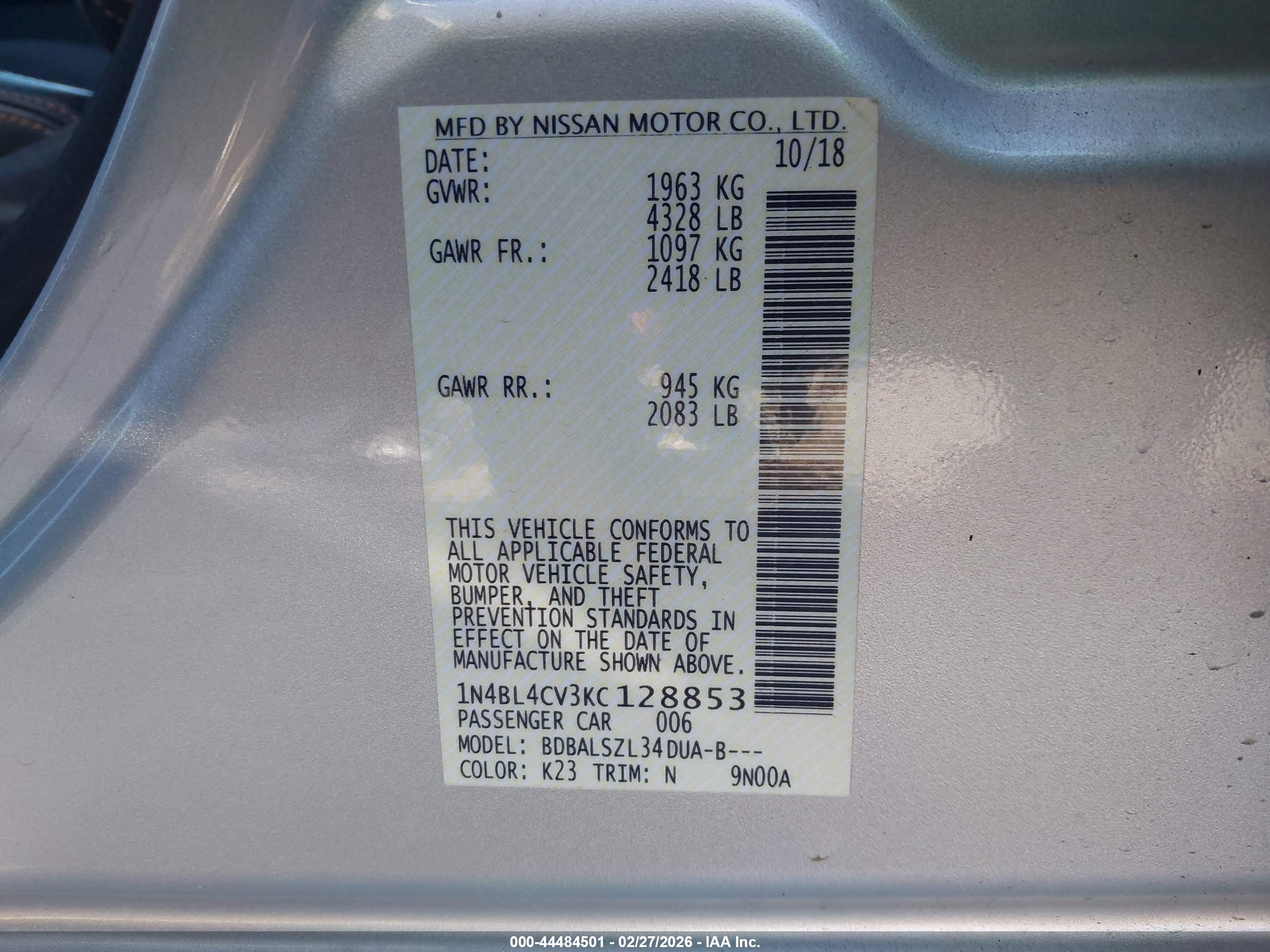 NISSAN ALTIMA image 9