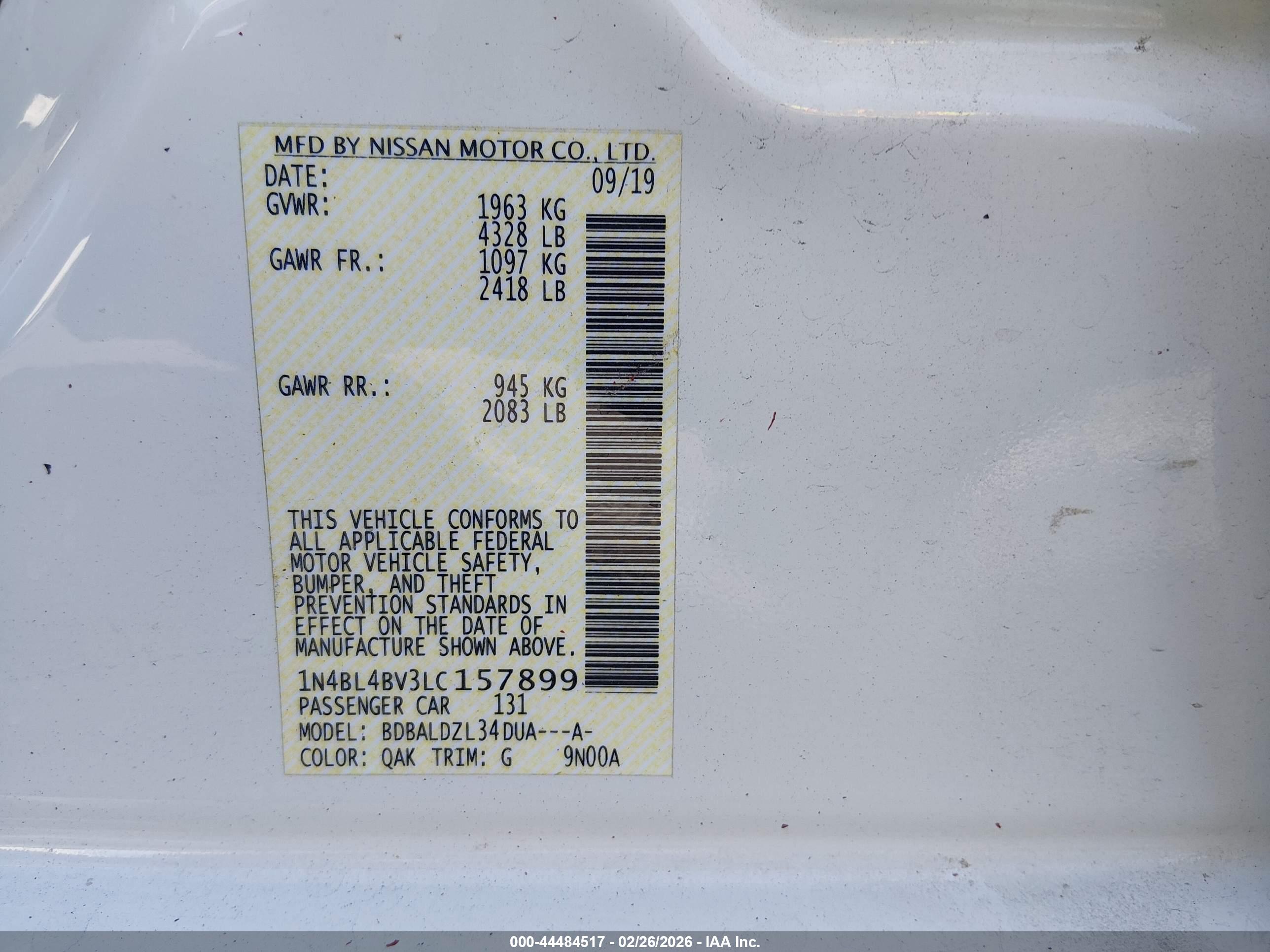 NISSAN ALTIMA image 9