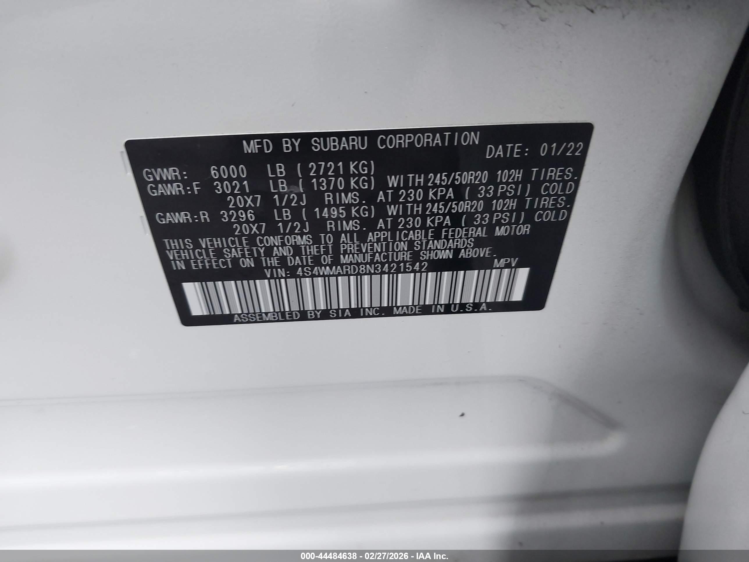 SUBARU ASCENT image 9