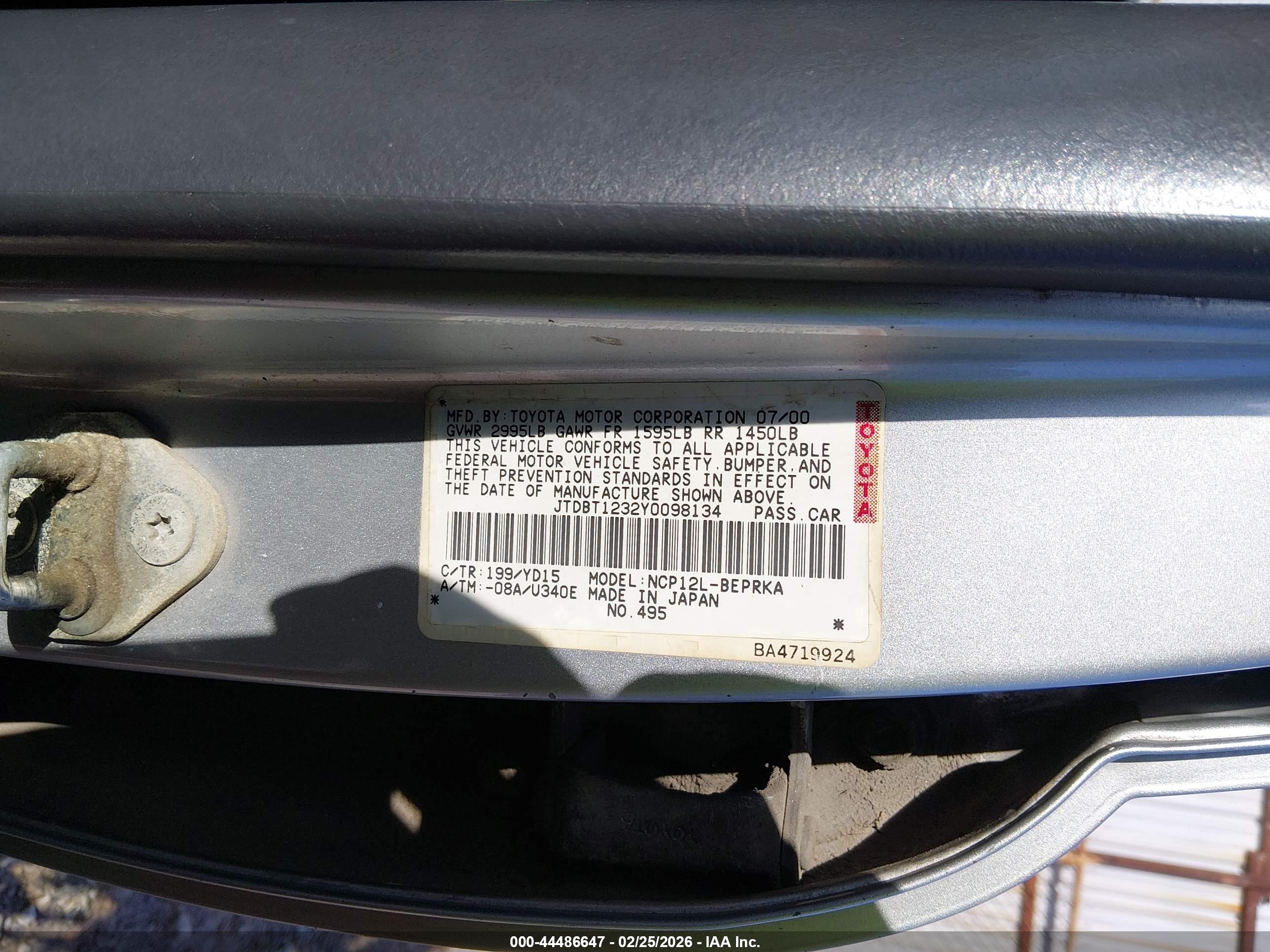 TOYOTA ECHO image 9