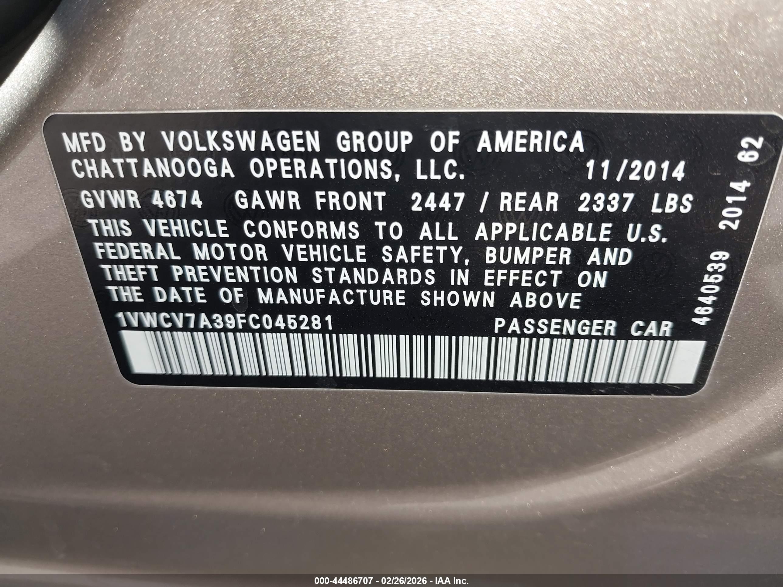 VOLKSWAGEN PASSAT image 9
