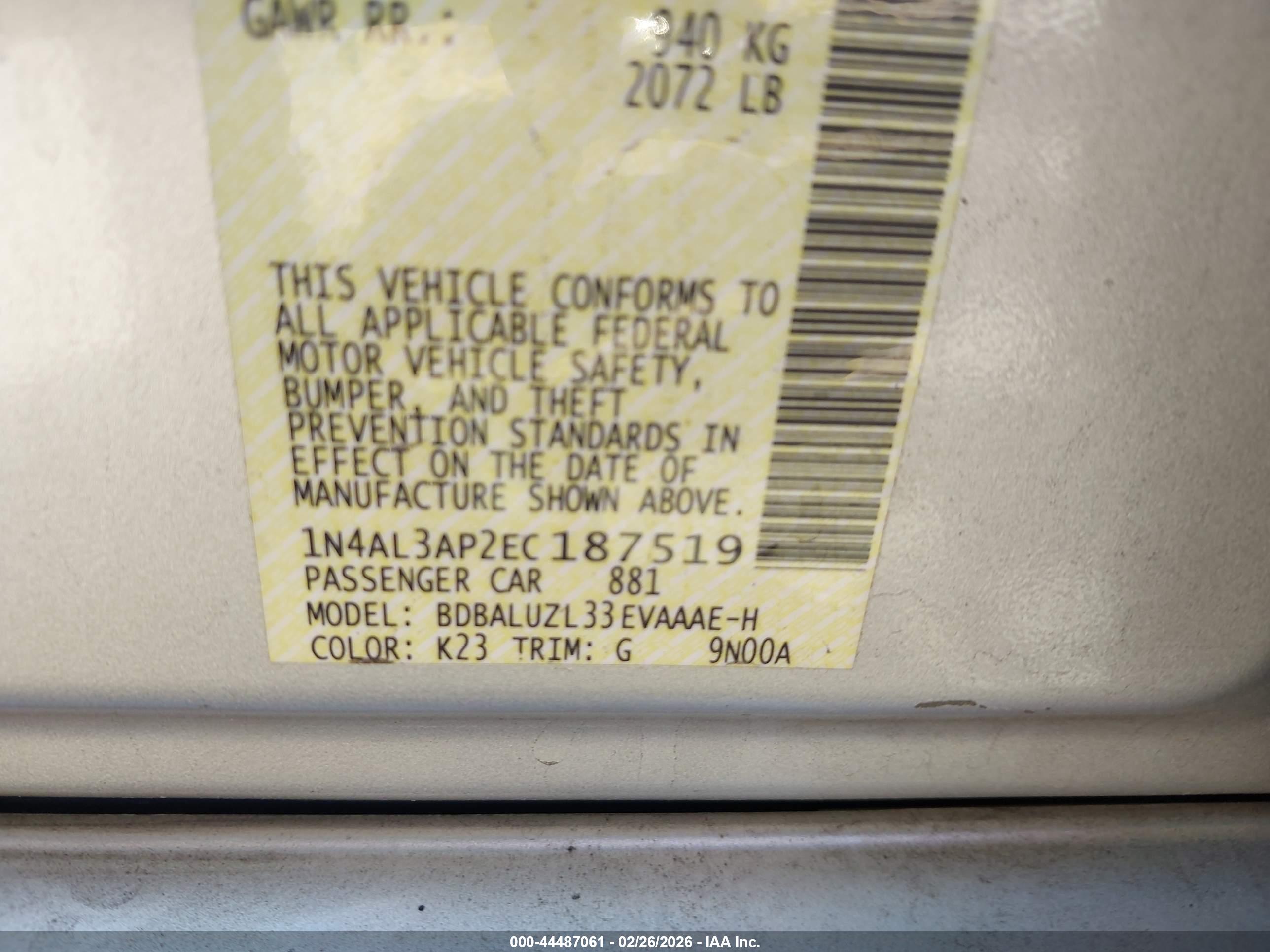 NISSAN ALTIMA image 9