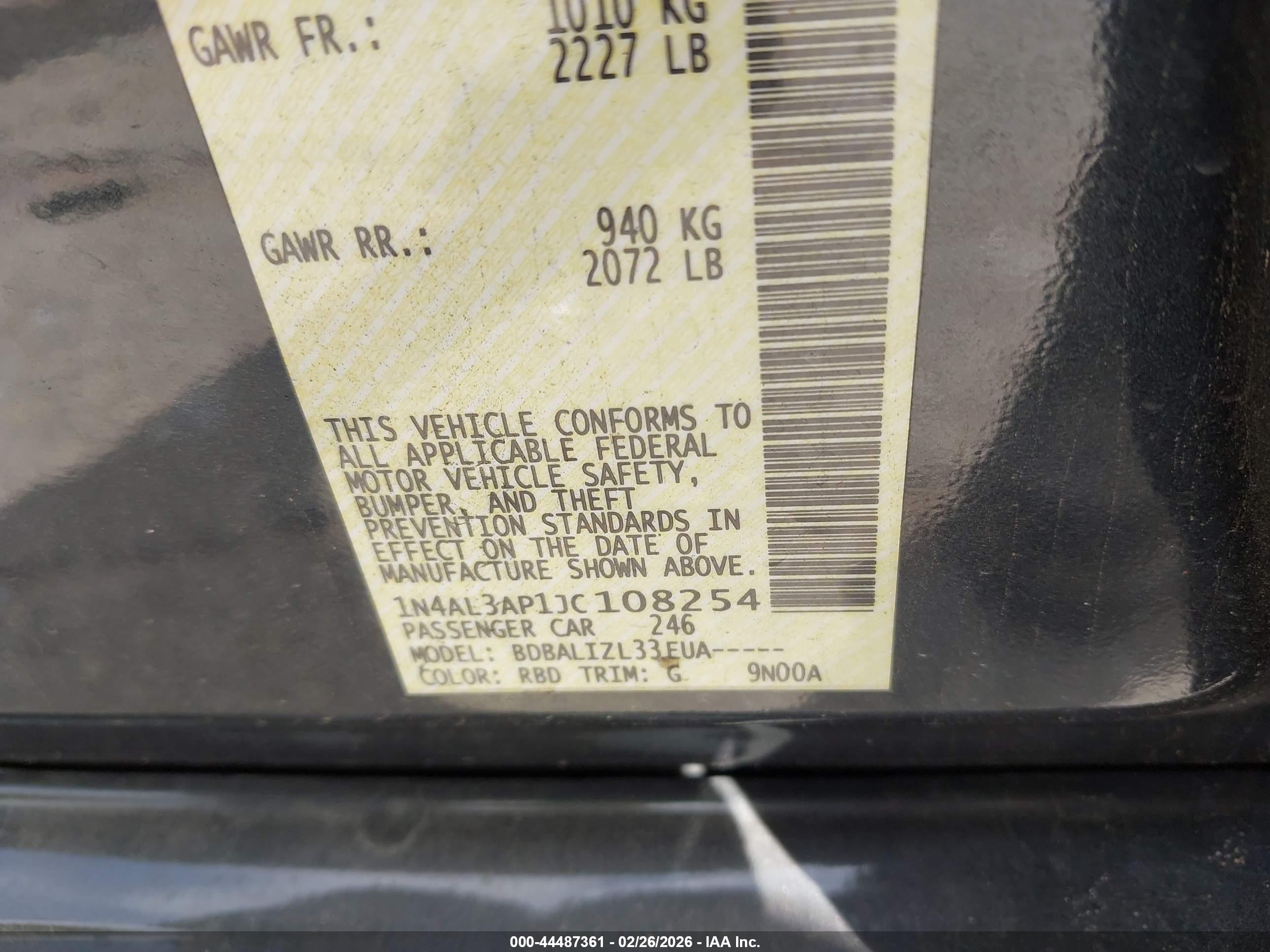 NISSAN ALTIMA image 9