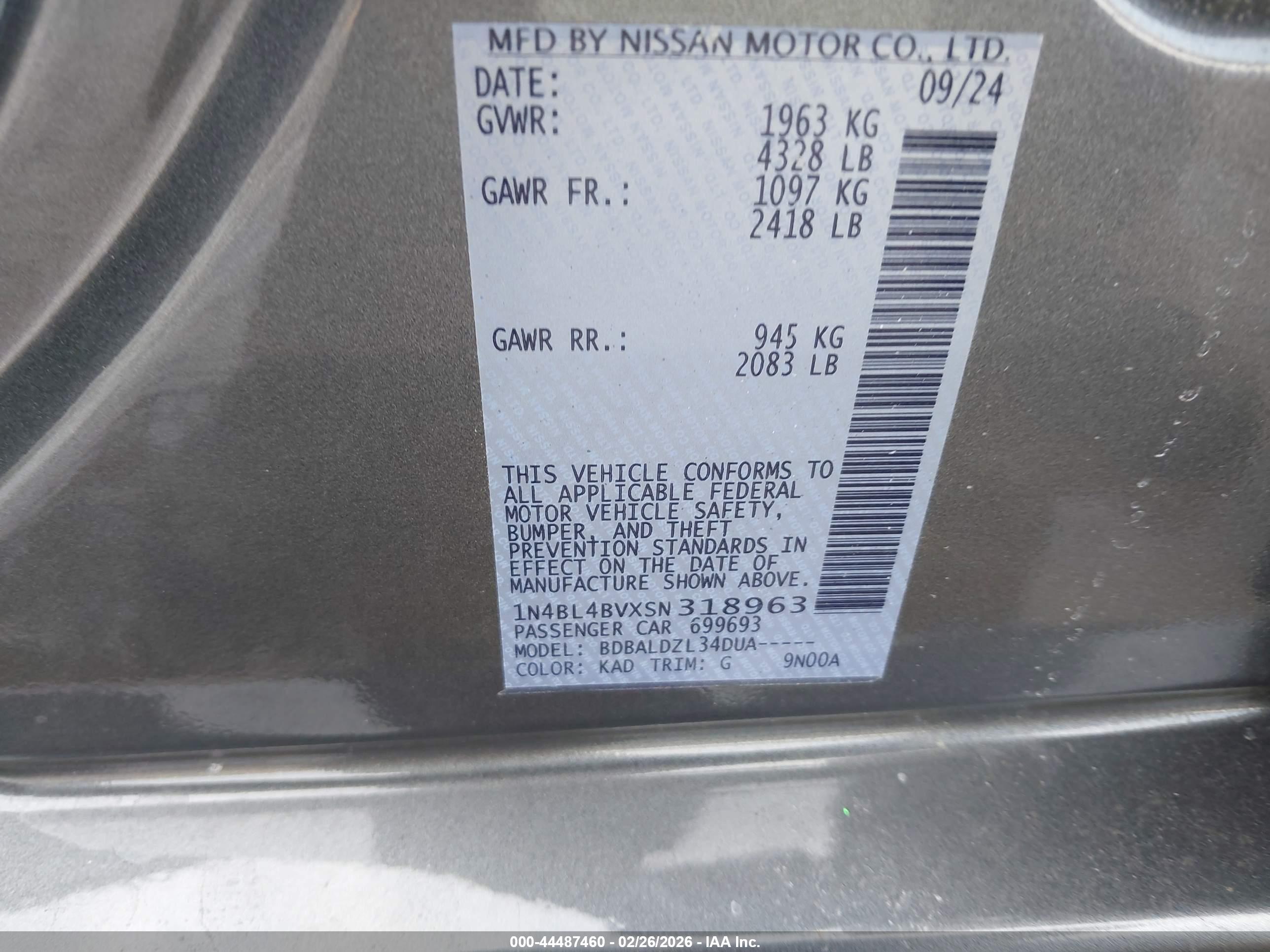 NISSAN ALTIMA image 9