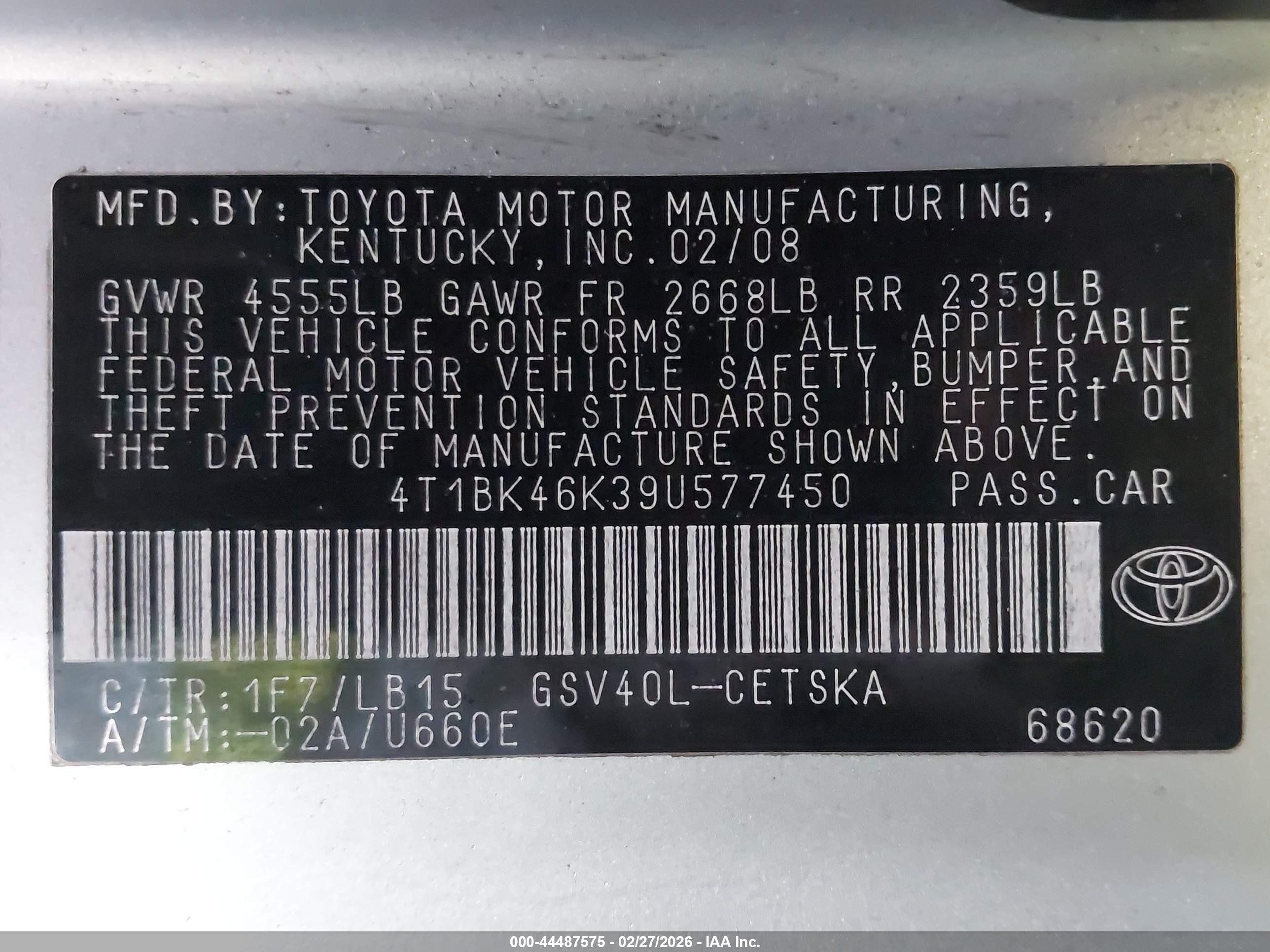 TOYOTA CAMRY image 9