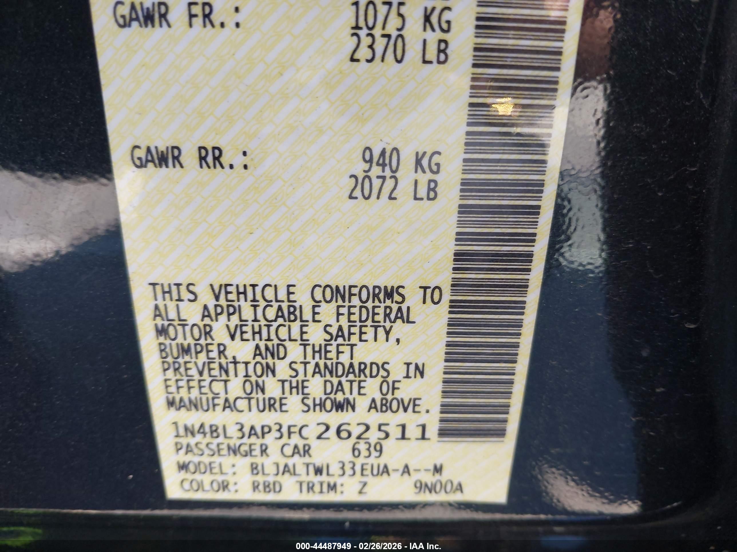 NISSAN ALTIMA image 9
