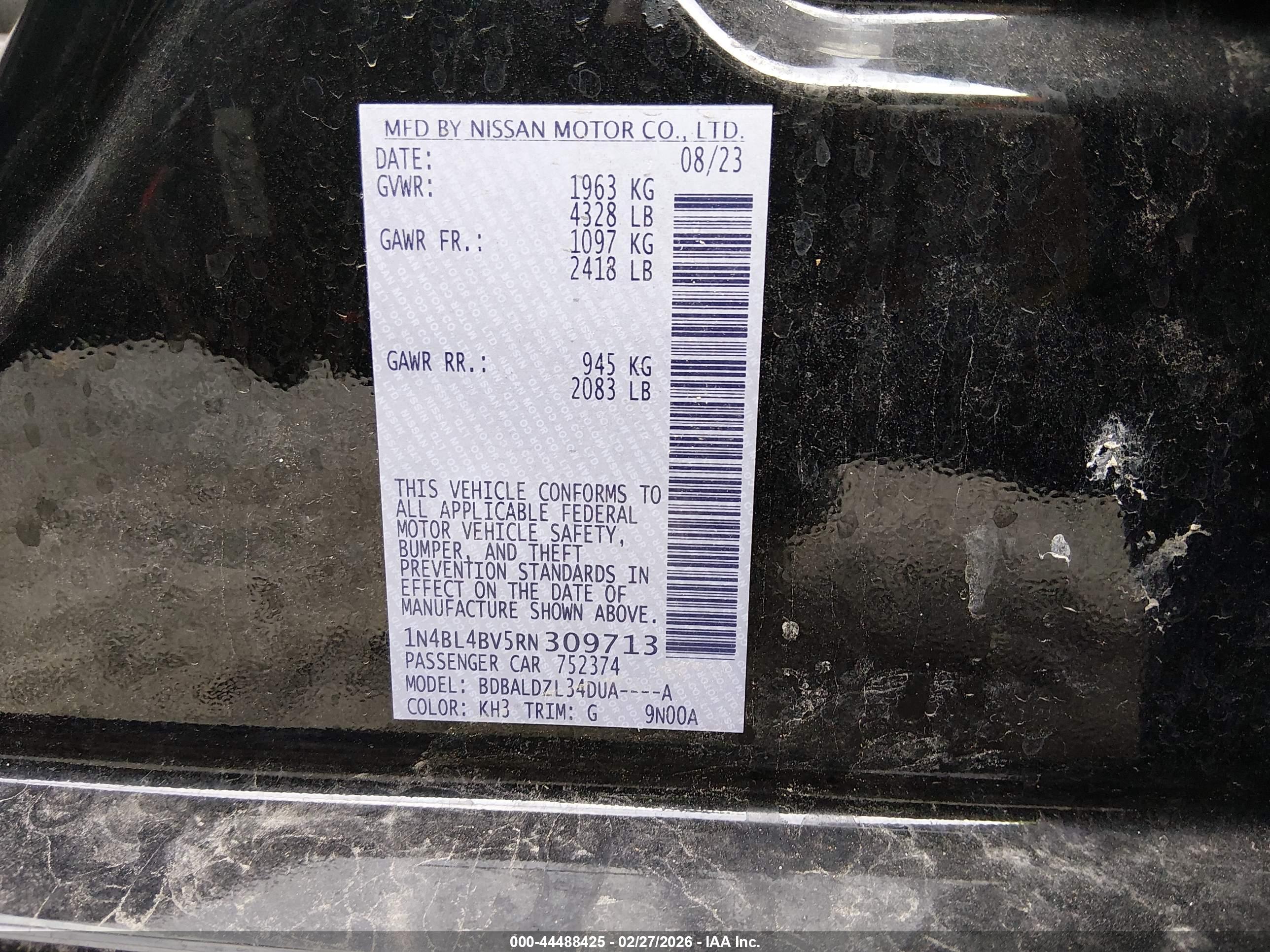 NISSAN ALTIMA image 9