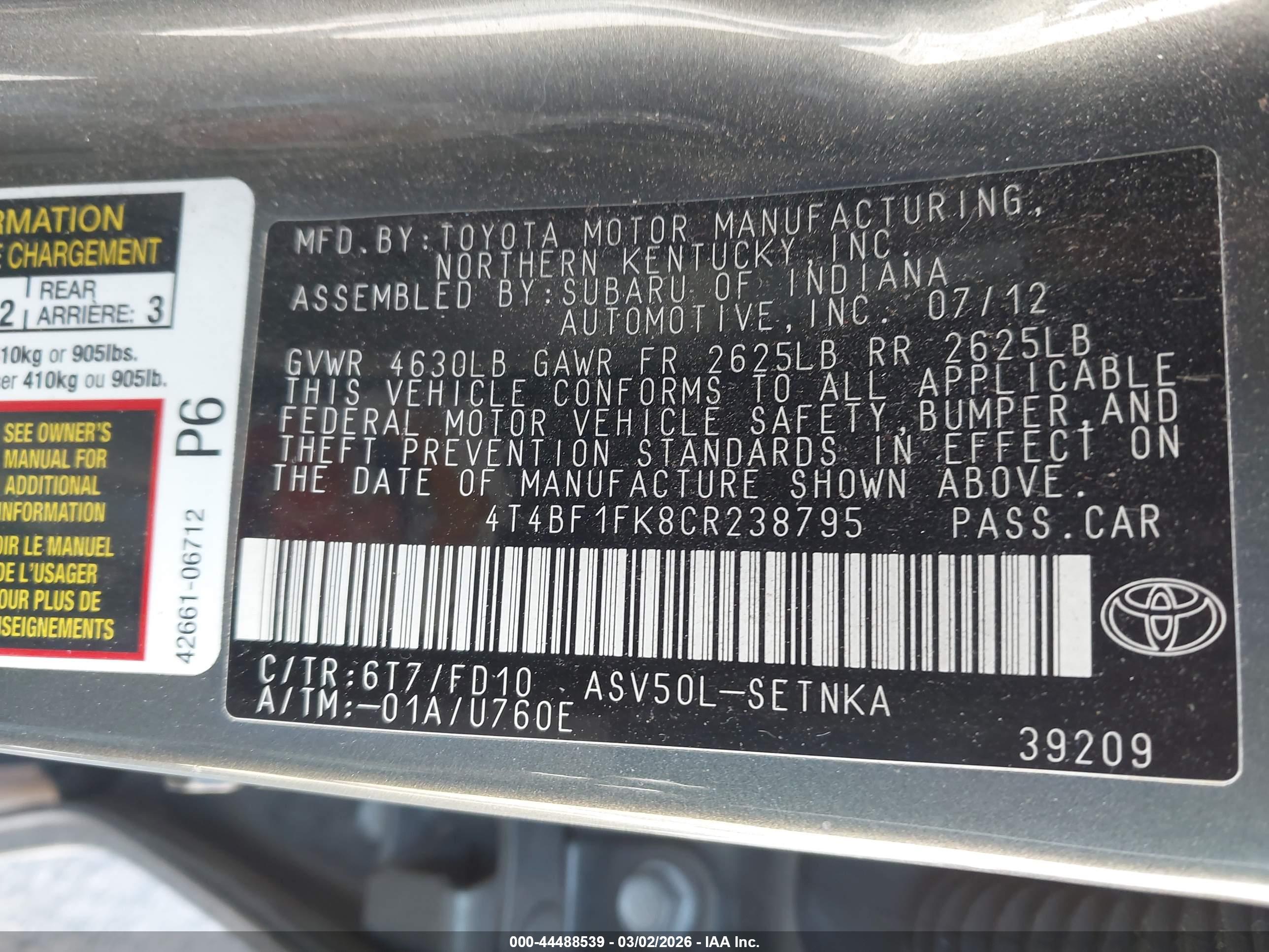 TOYOTA CAMRY image 9