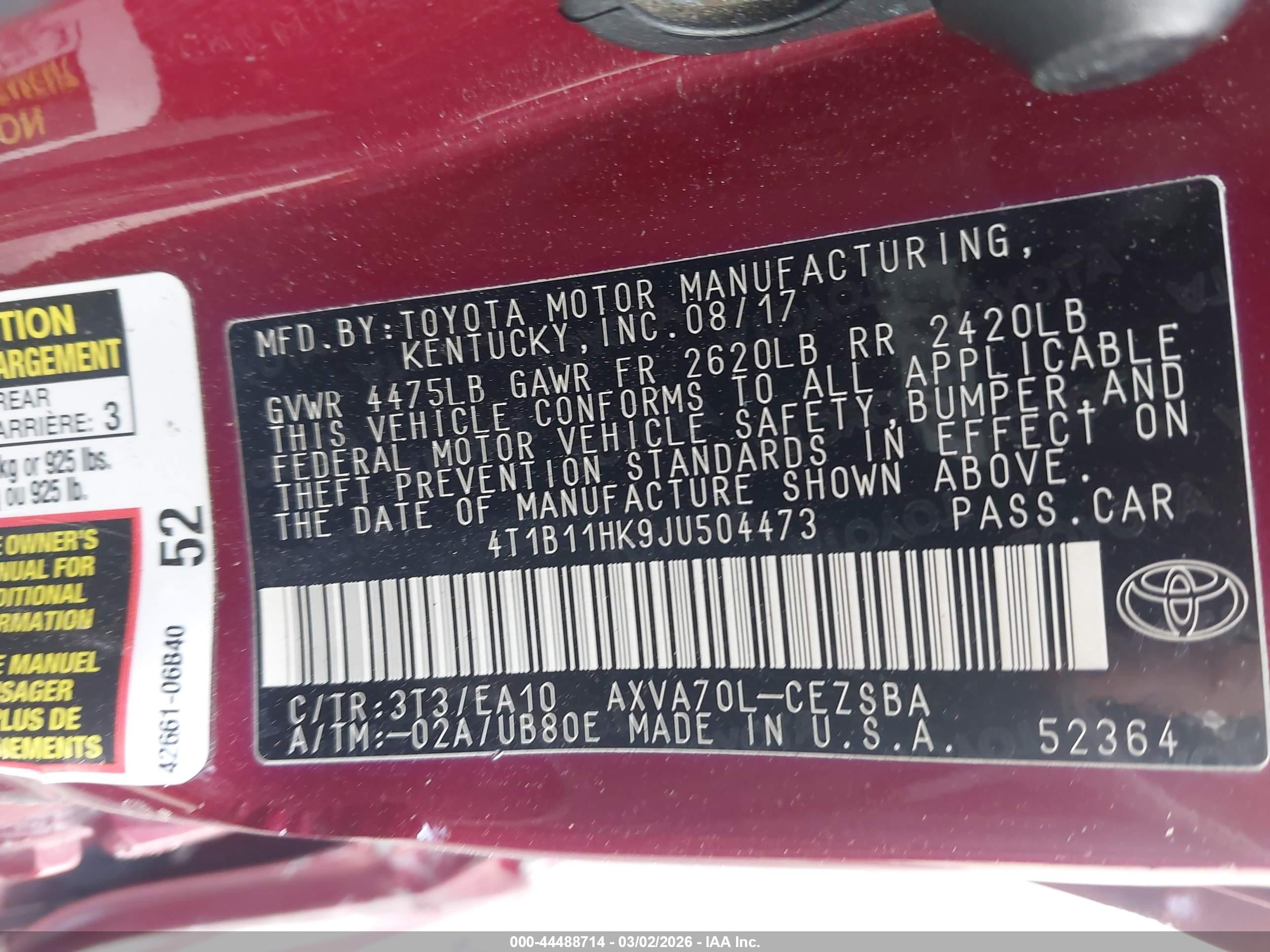 TOYOTA CAMRY image 9