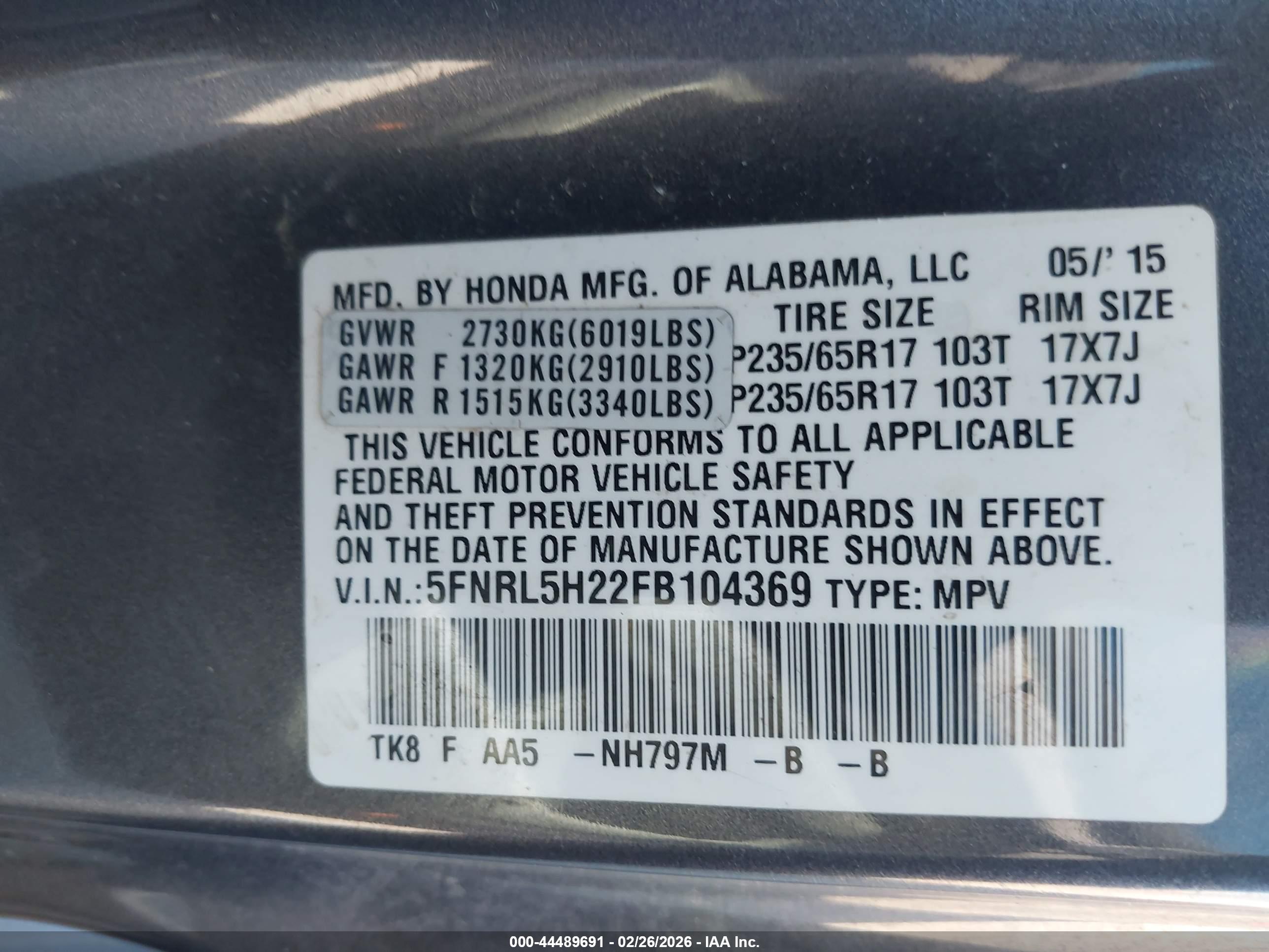 HONDA ODYSSEY image 9