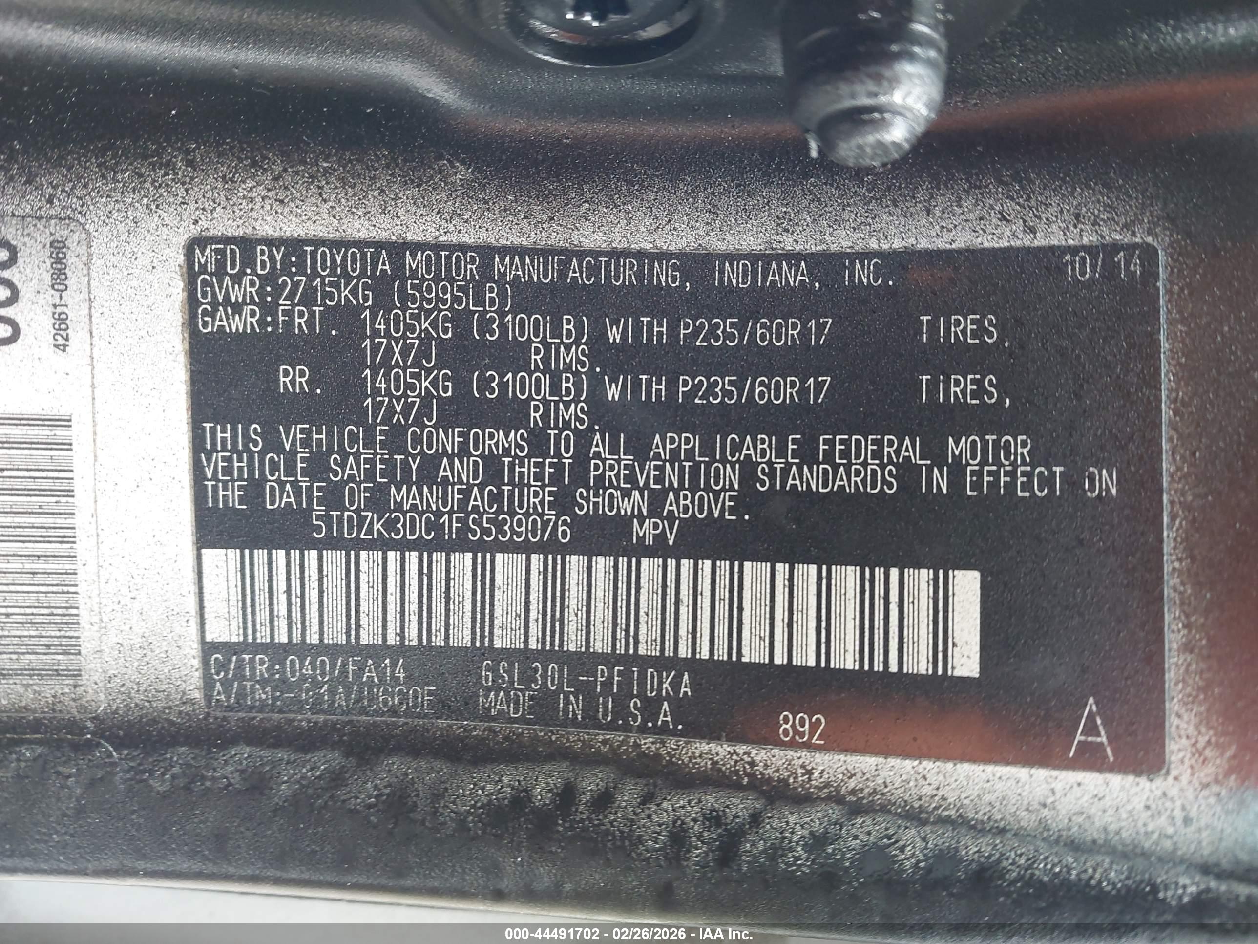 TOYOTA SIENNA image 9
