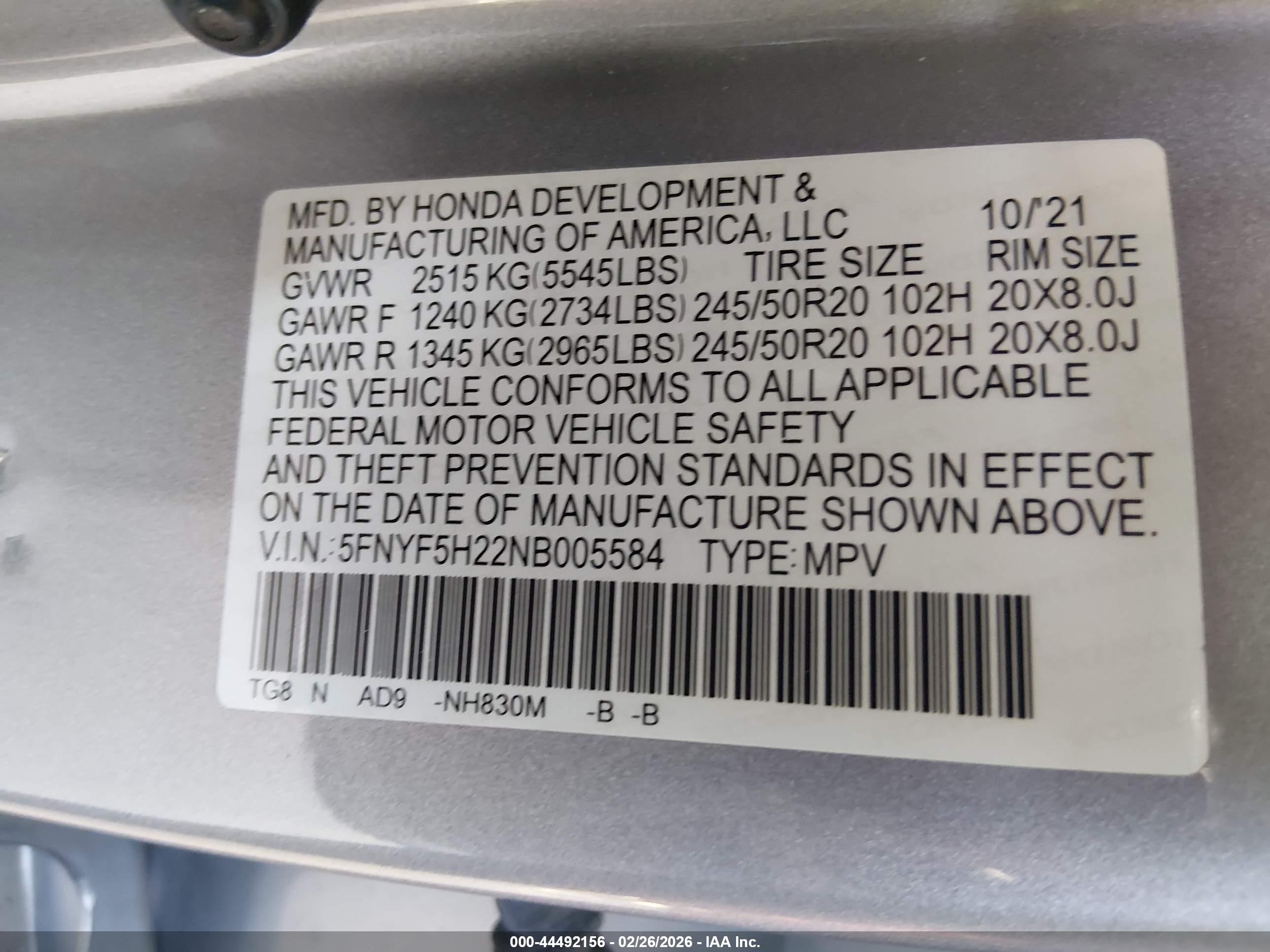 HONDA PILOT image 9