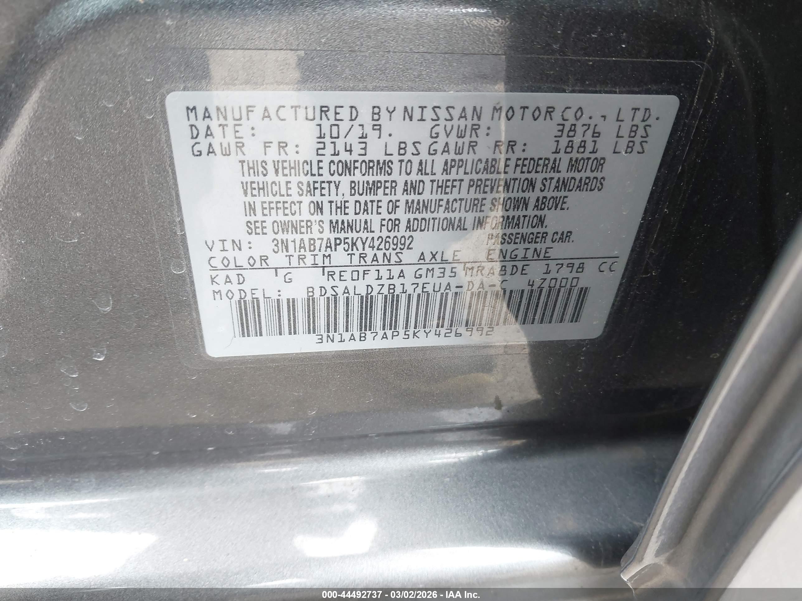NISSAN SENTRA image 9