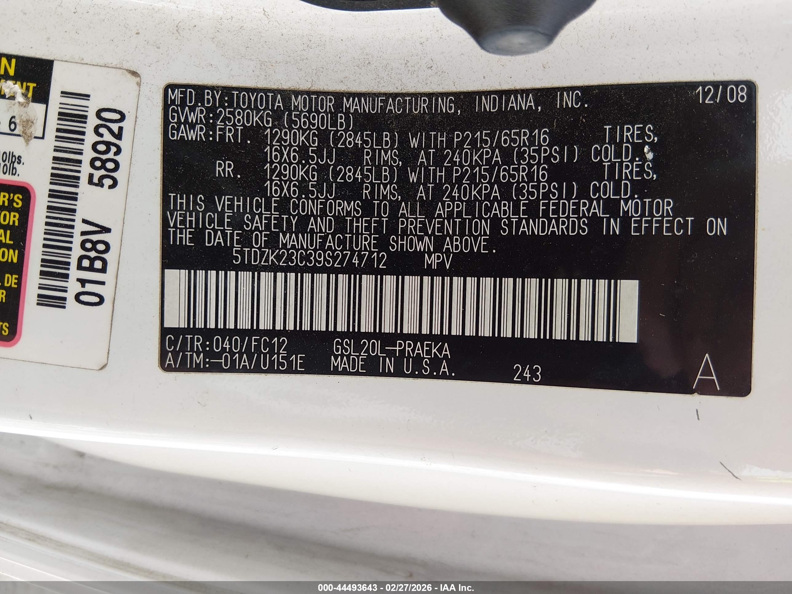 TOYOTA SIENNA image 9