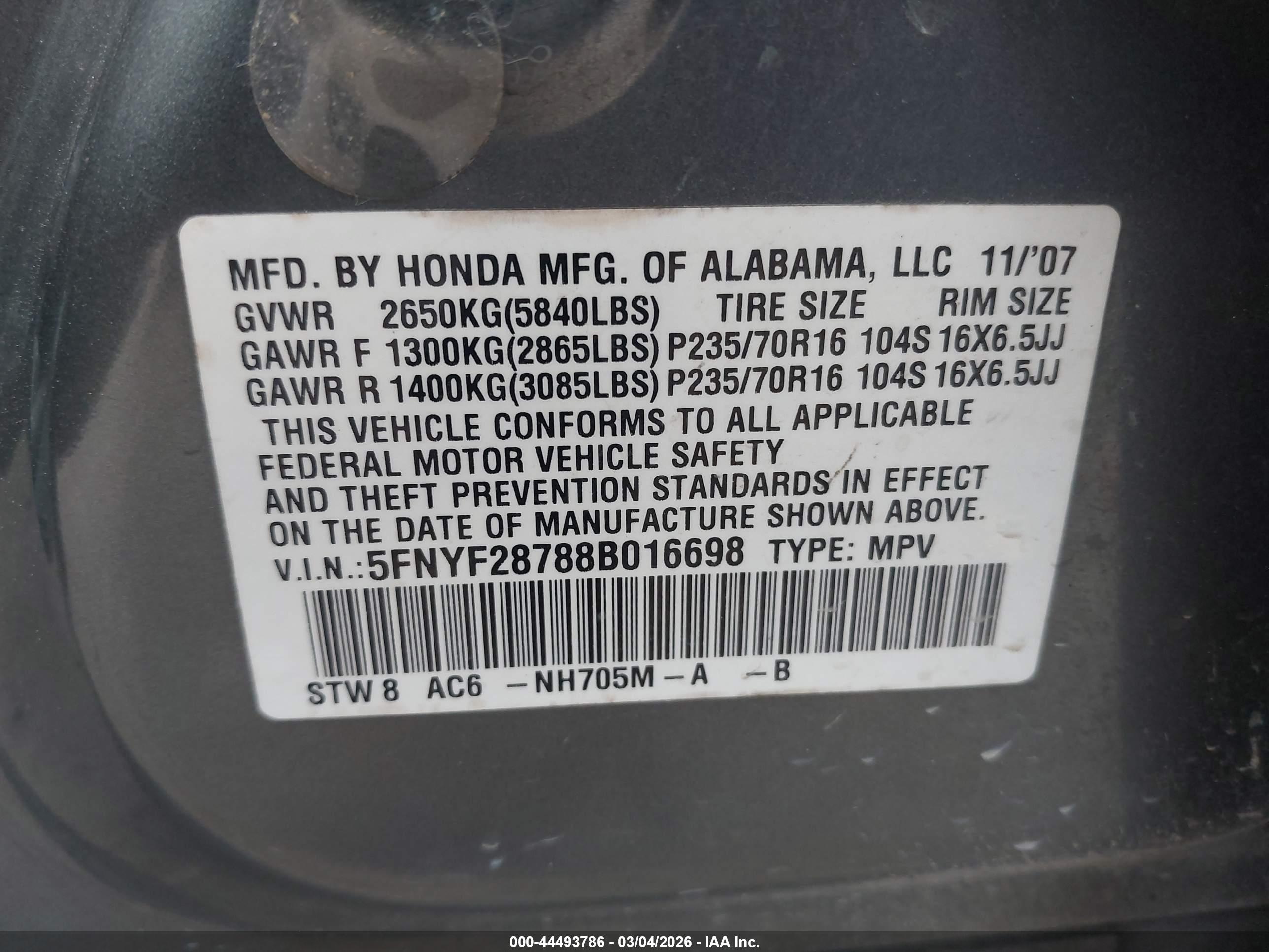 HONDA PILOT image 9