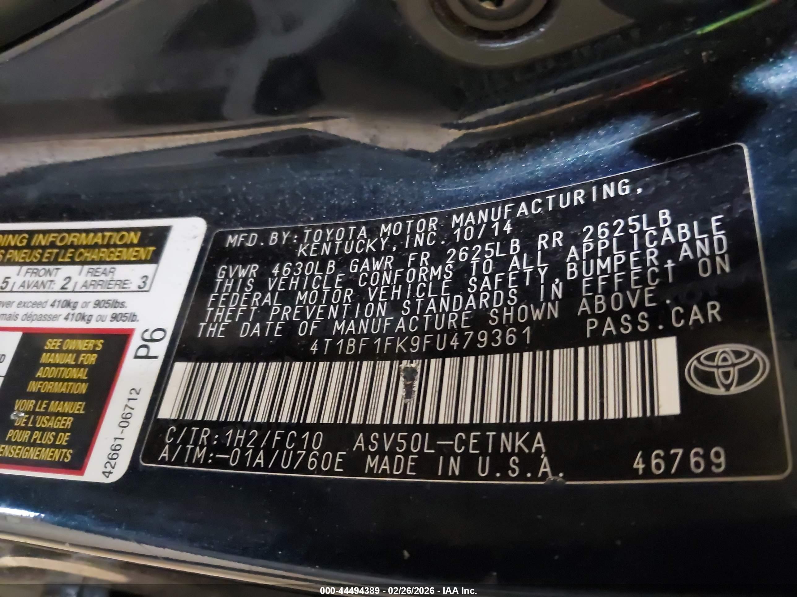 TOYOTA CAMRY image 9