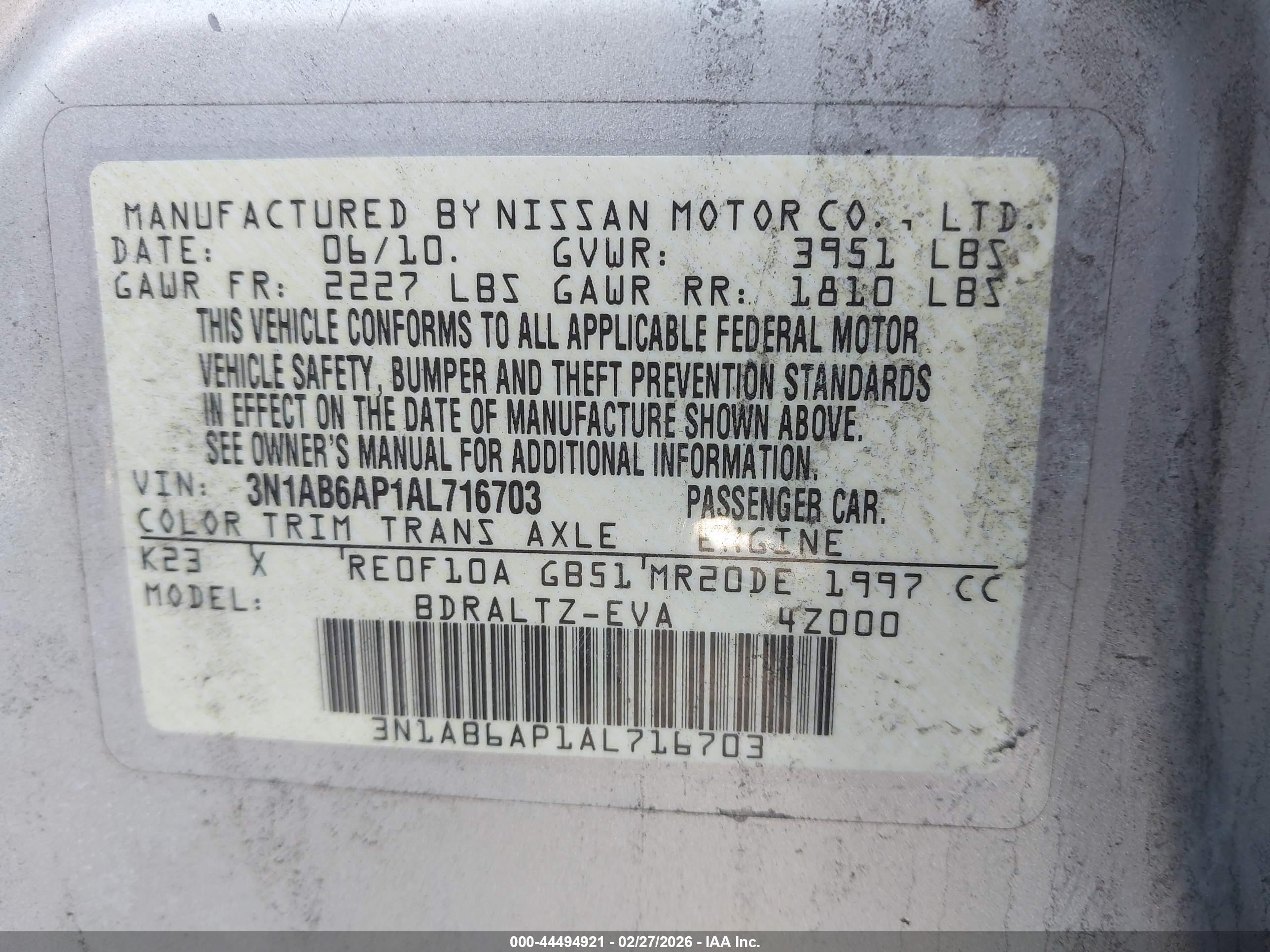 NISSAN SENTRA image 9