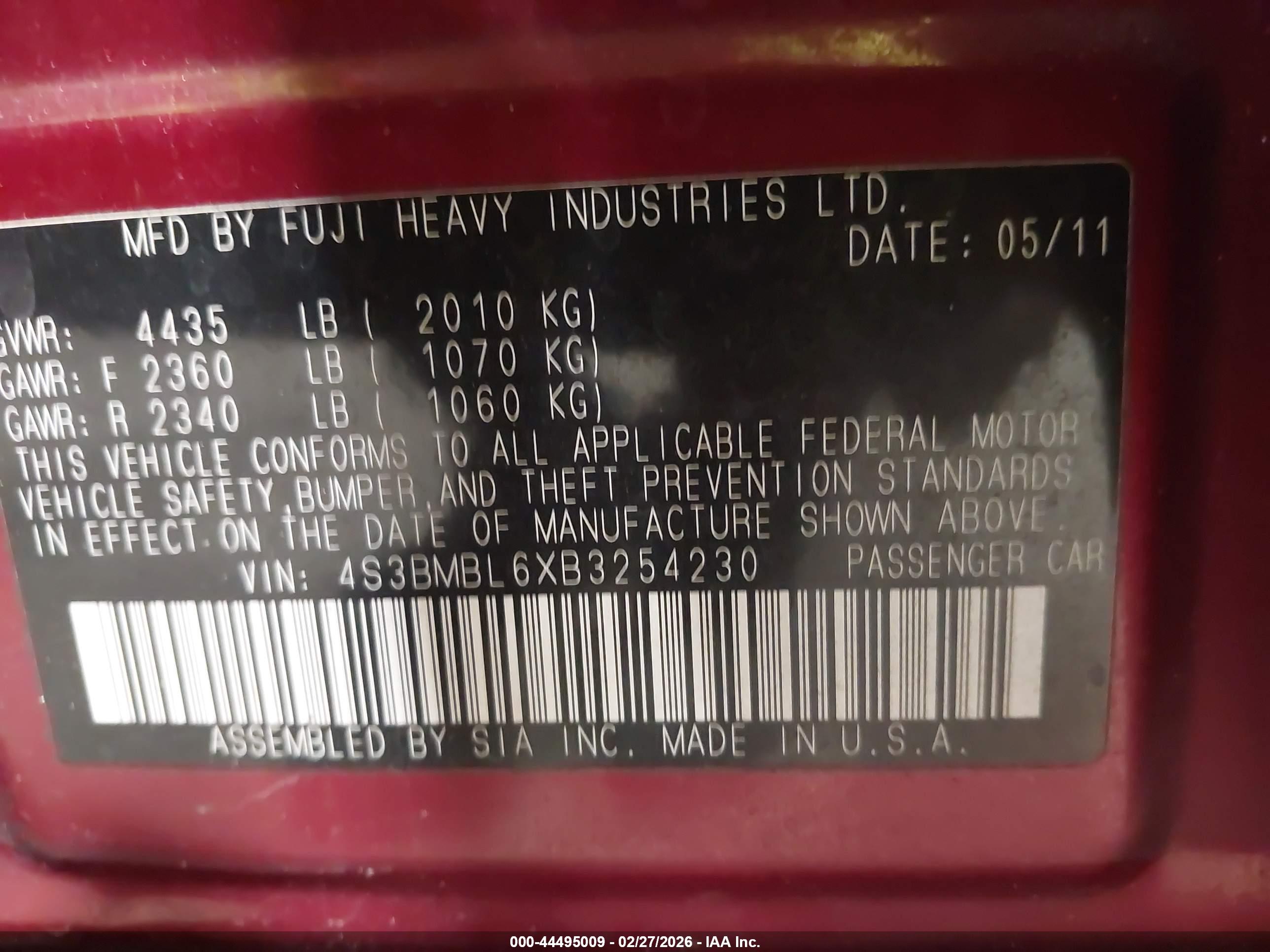SUBARU LEGACY image 9
