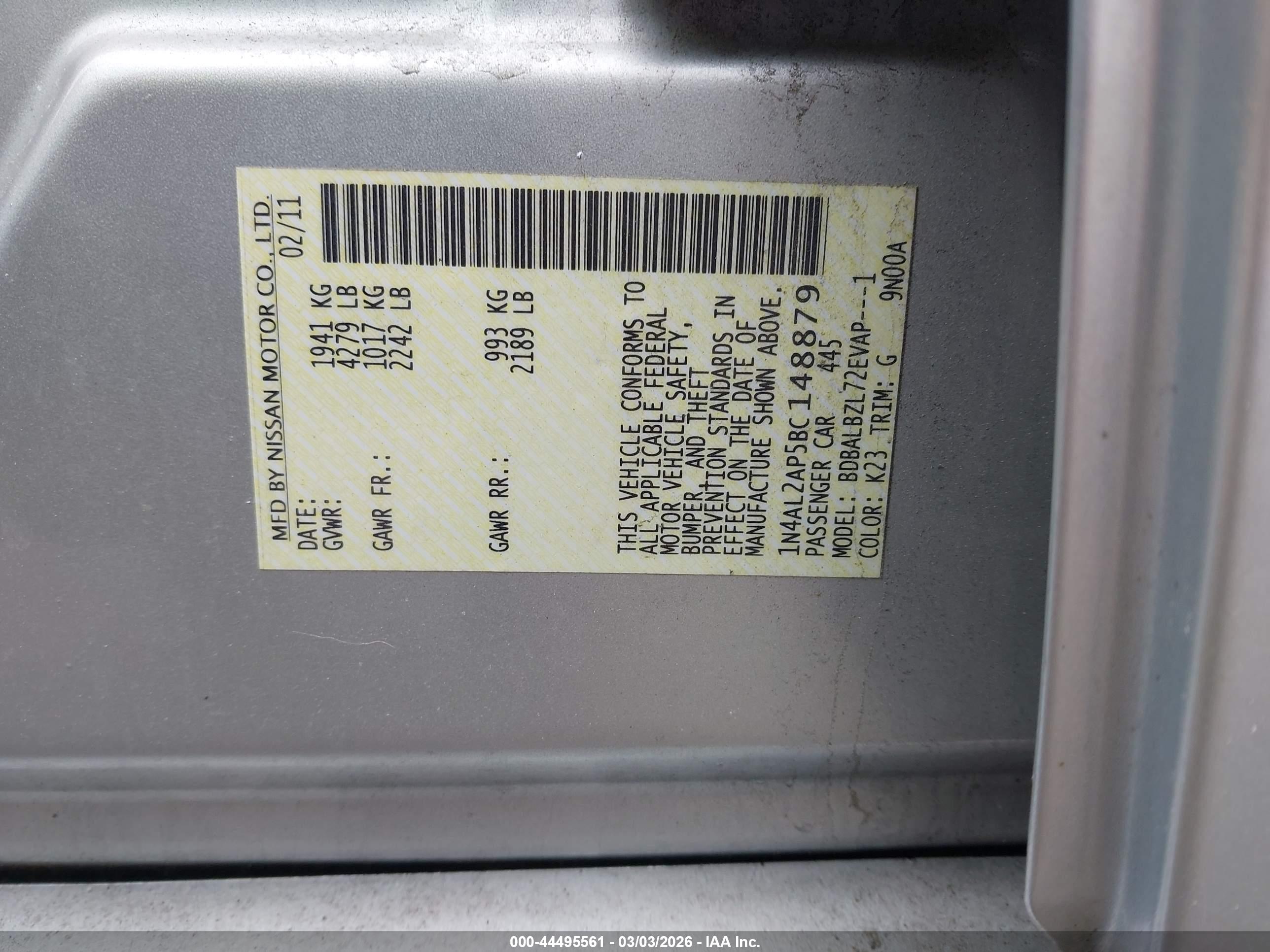 NISSAN ALTIMA image 9