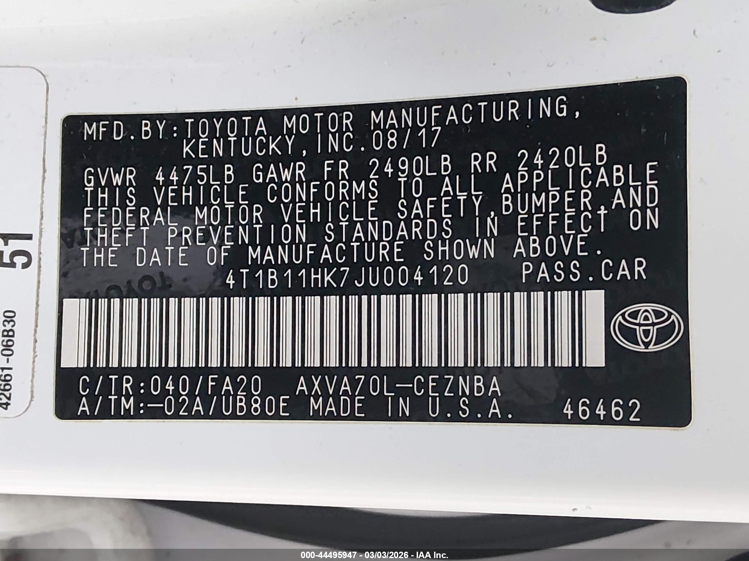 TOYOTA CAMRY image 9