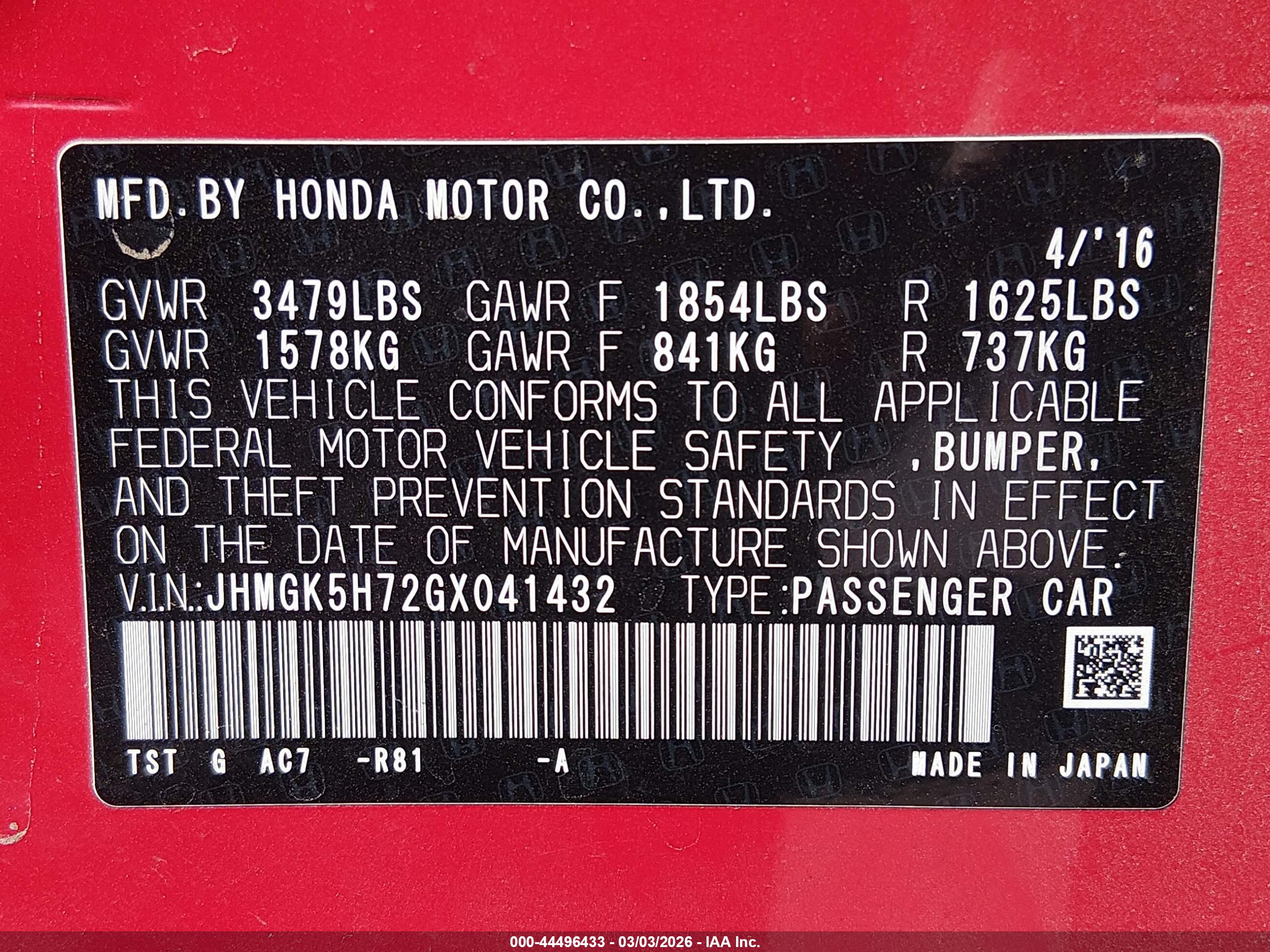HONDA FIT image 9