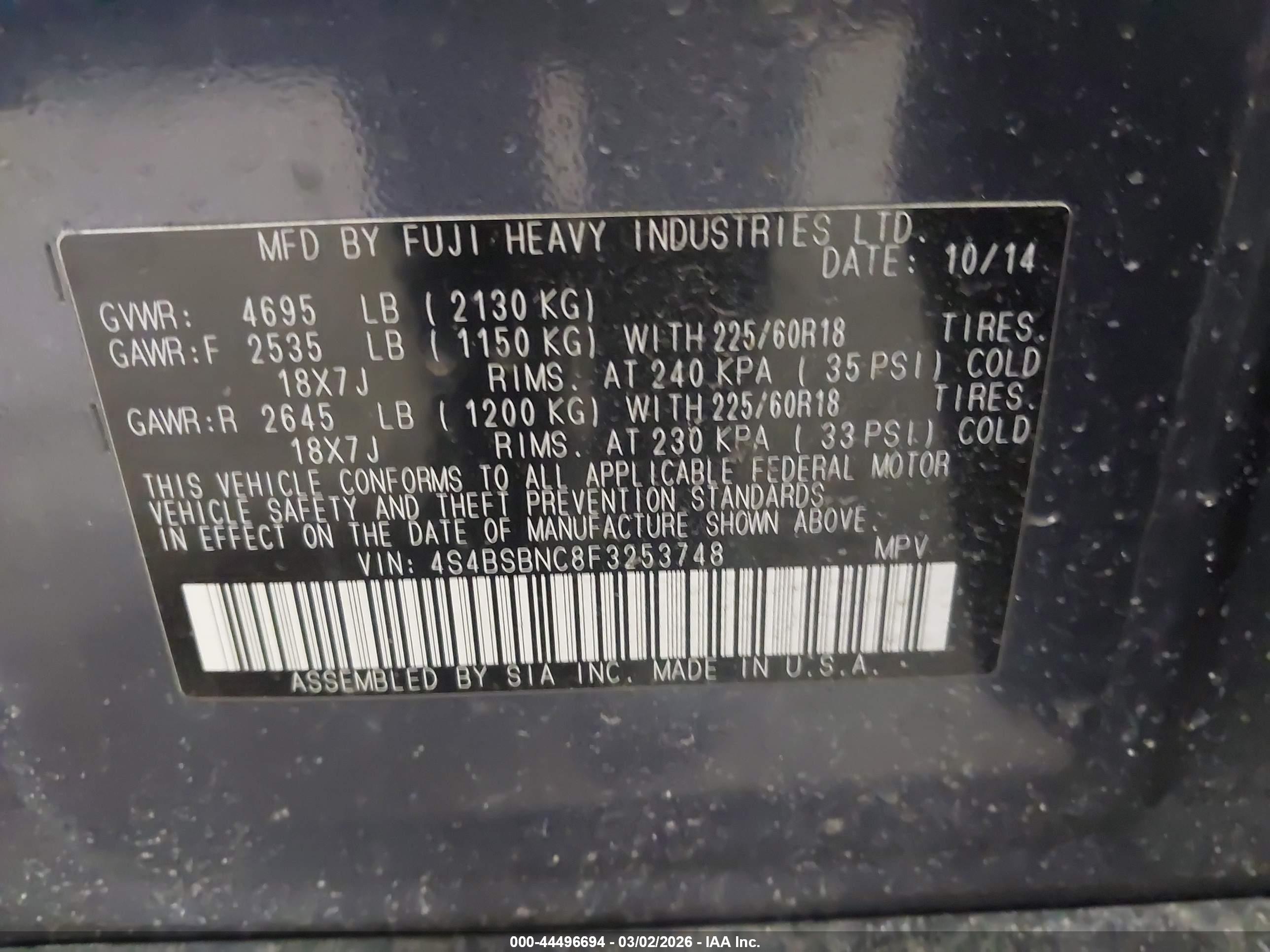 SUBARU OUTBACK image 9