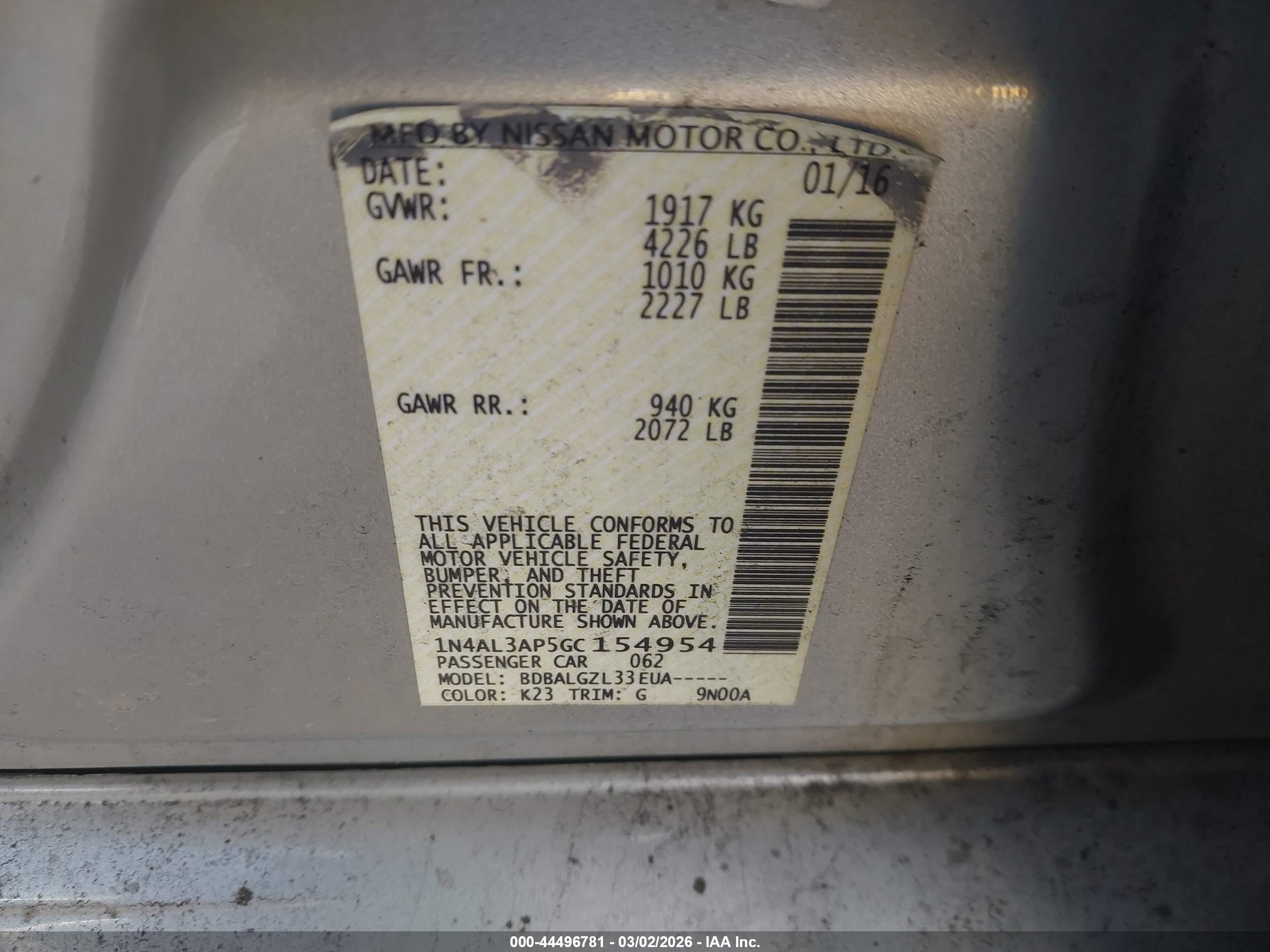 NISSAN ALTIMA image 9
