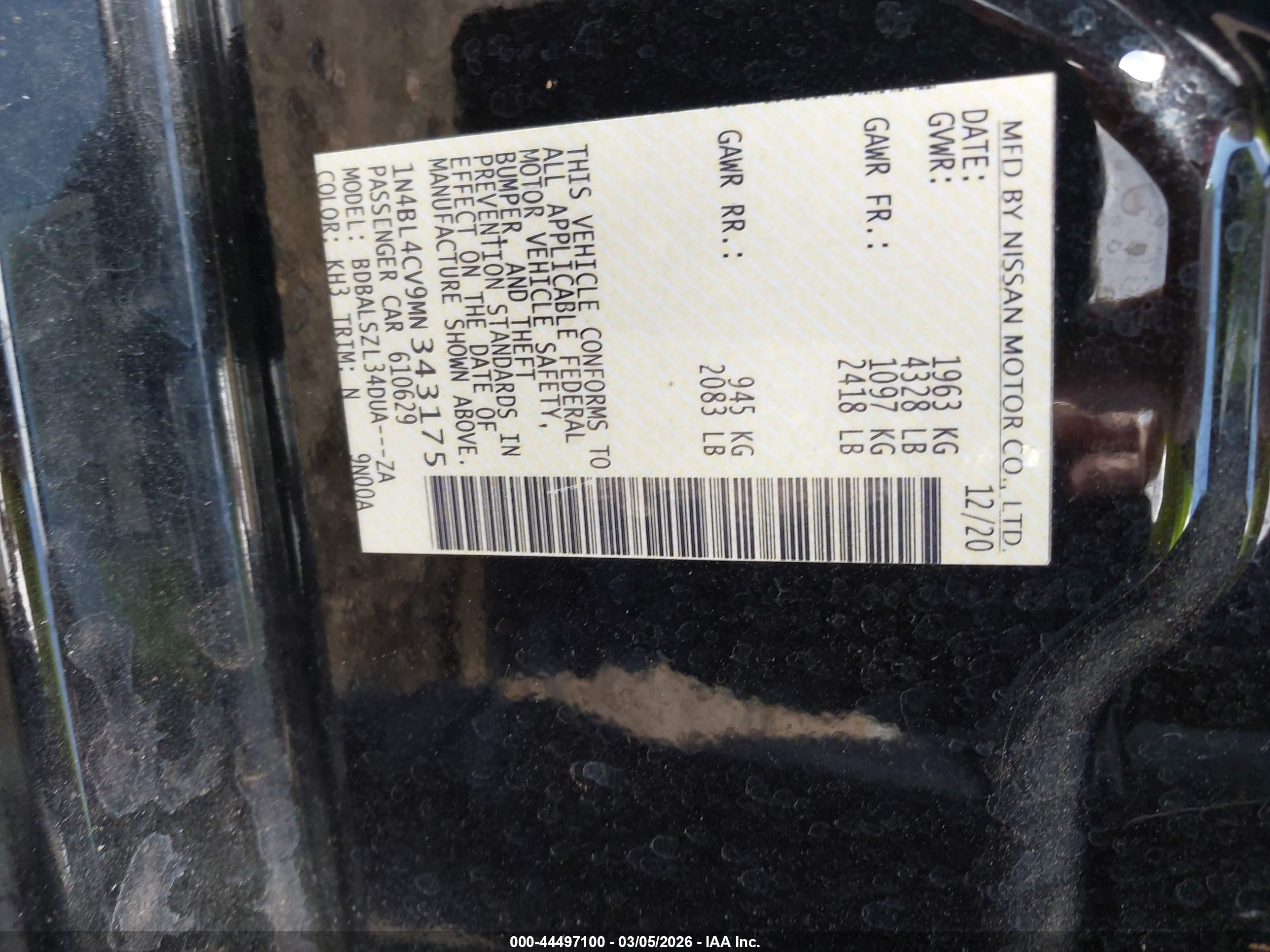 NISSAN ALTIMA image 9