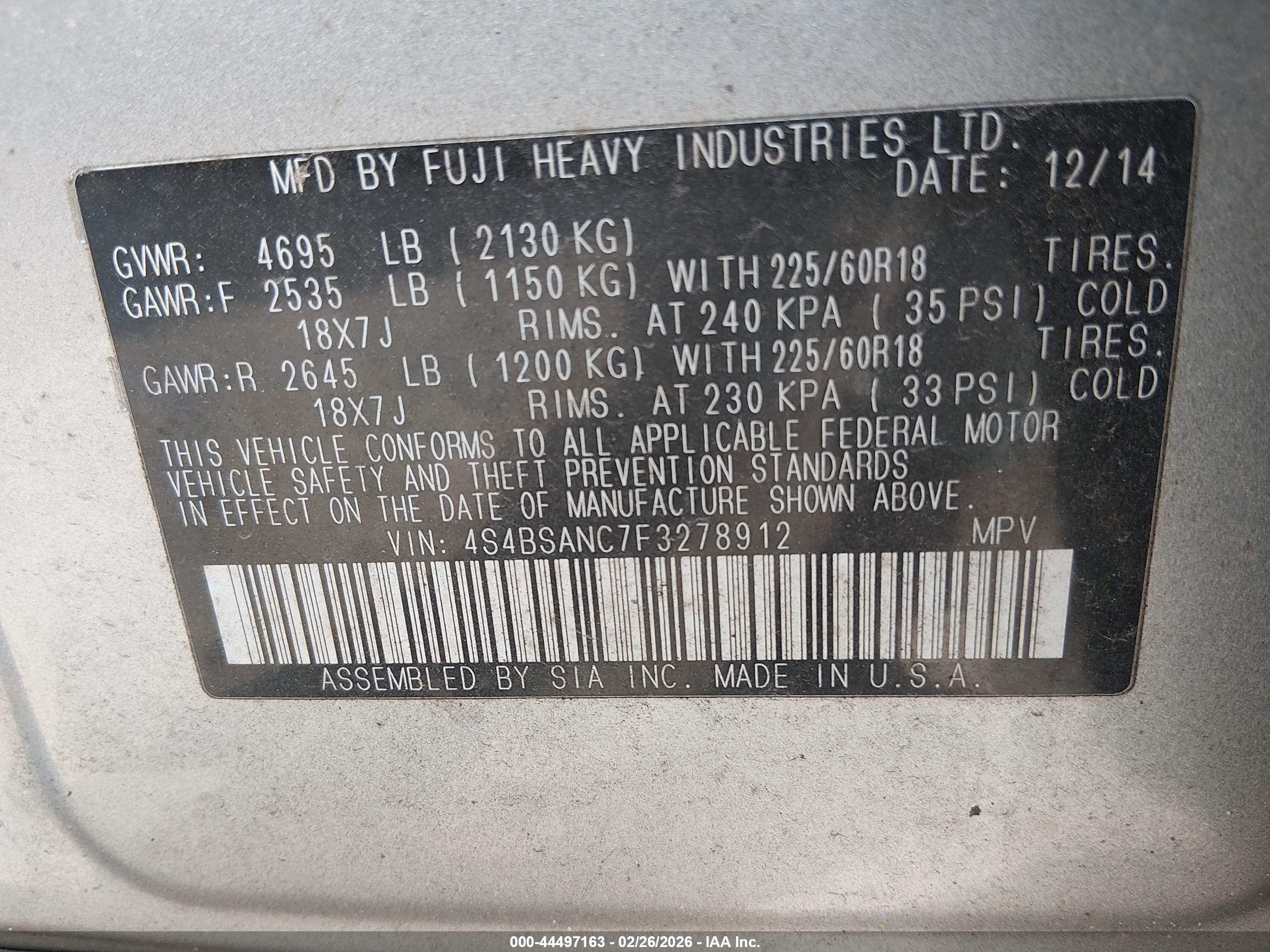 SUBARU OUTBACK image 9
