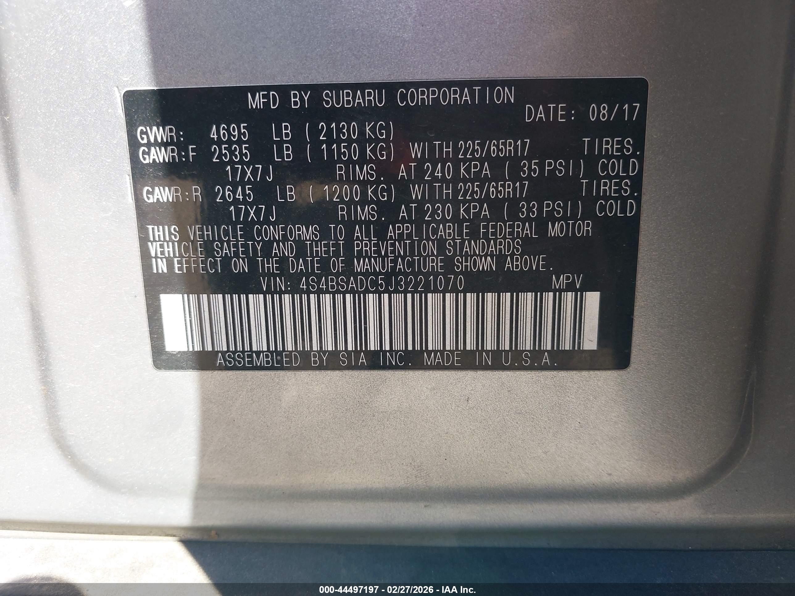 SUBARU OUTBACK image 9