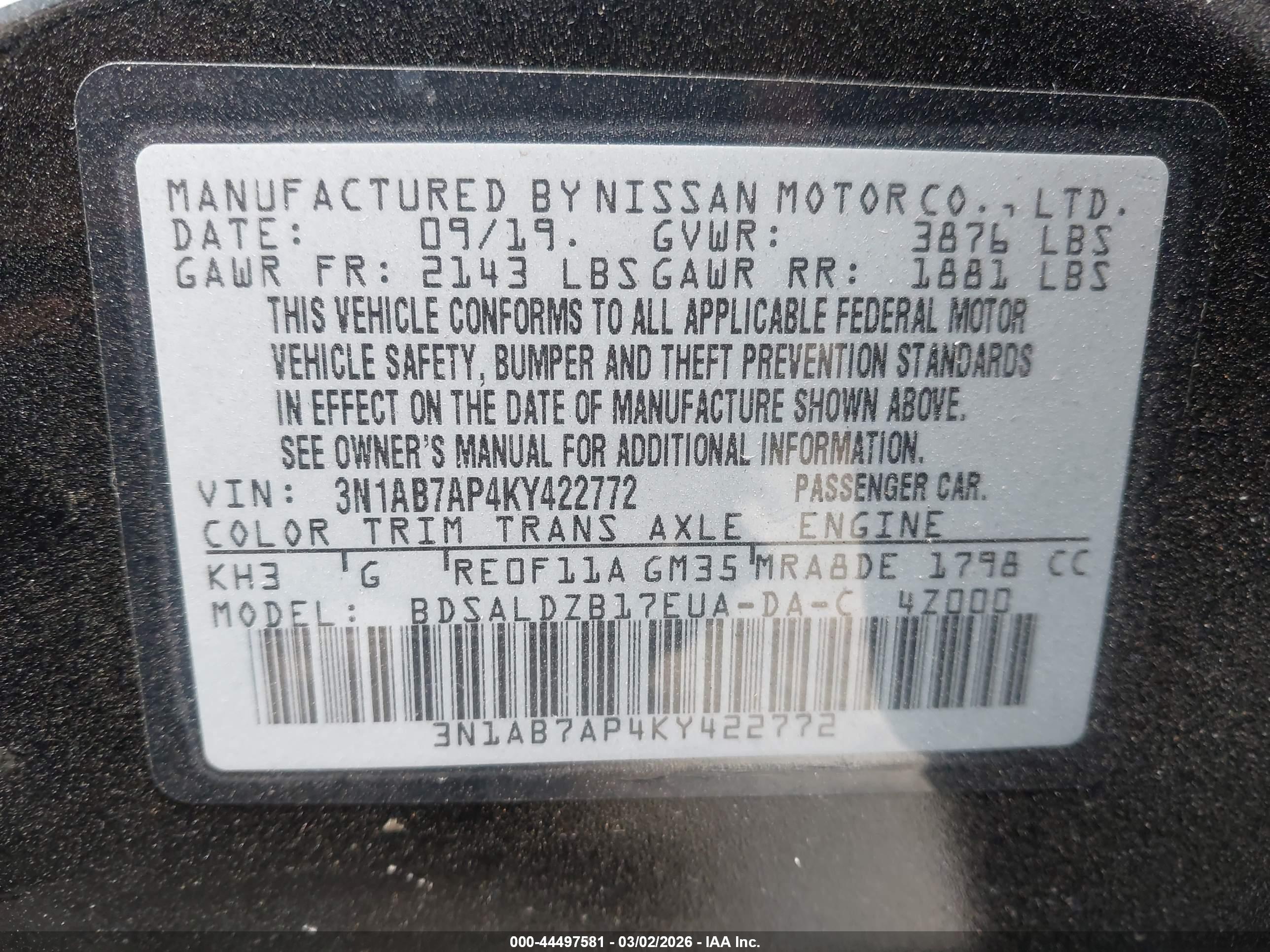 NISSAN SENTRA image 9