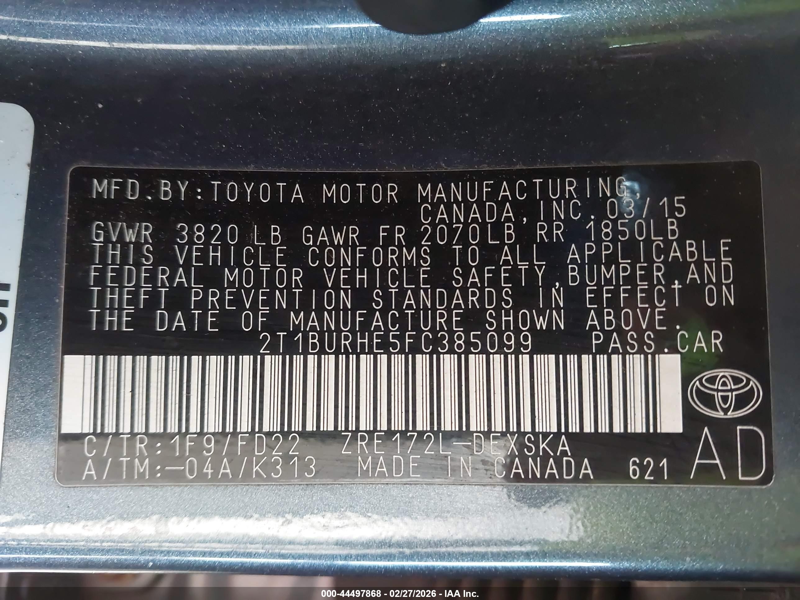 TOYOTA COROLLA image 9