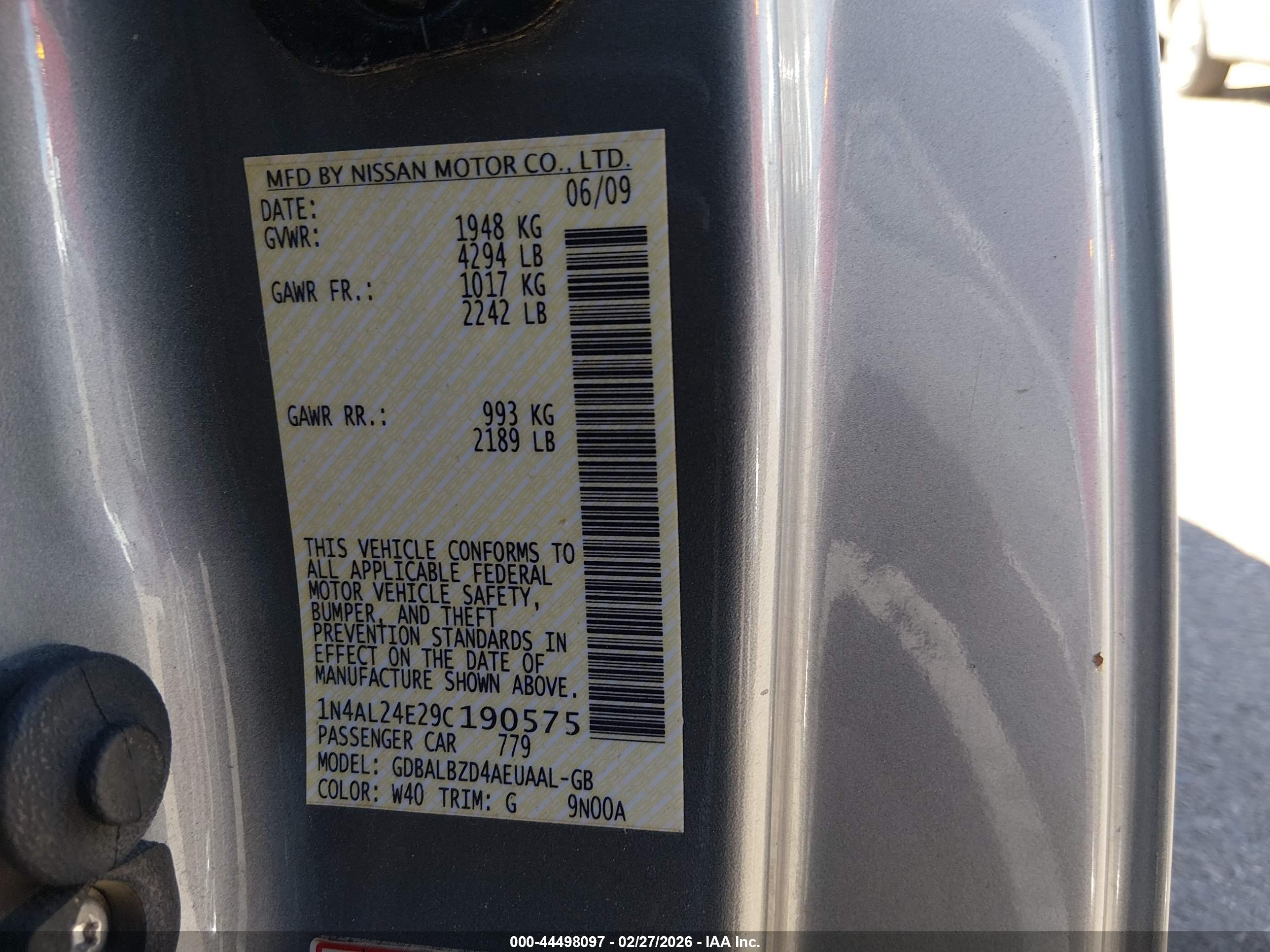NISSAN ALTIMA image 9