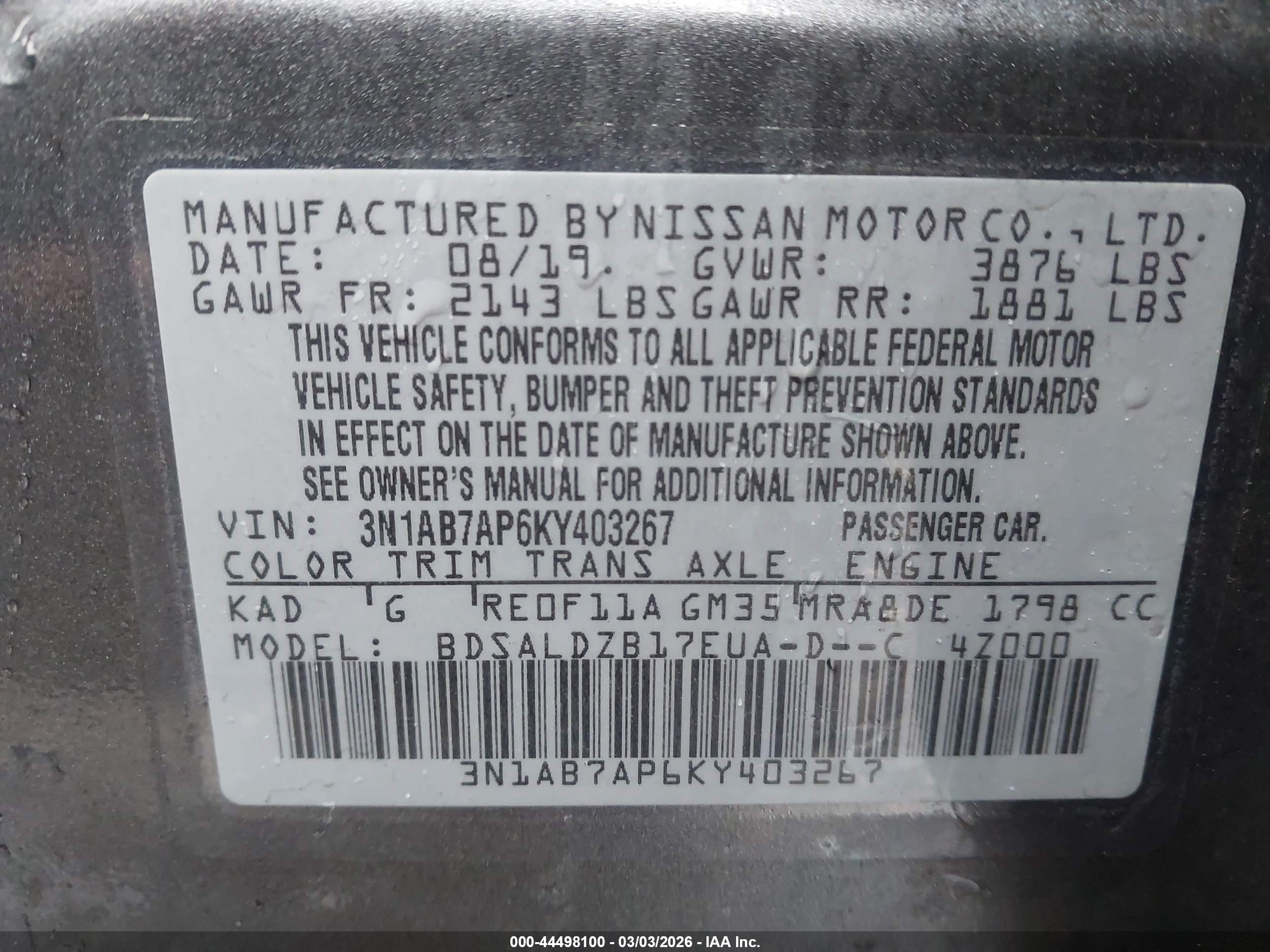 NISSAN SENTRA image 9