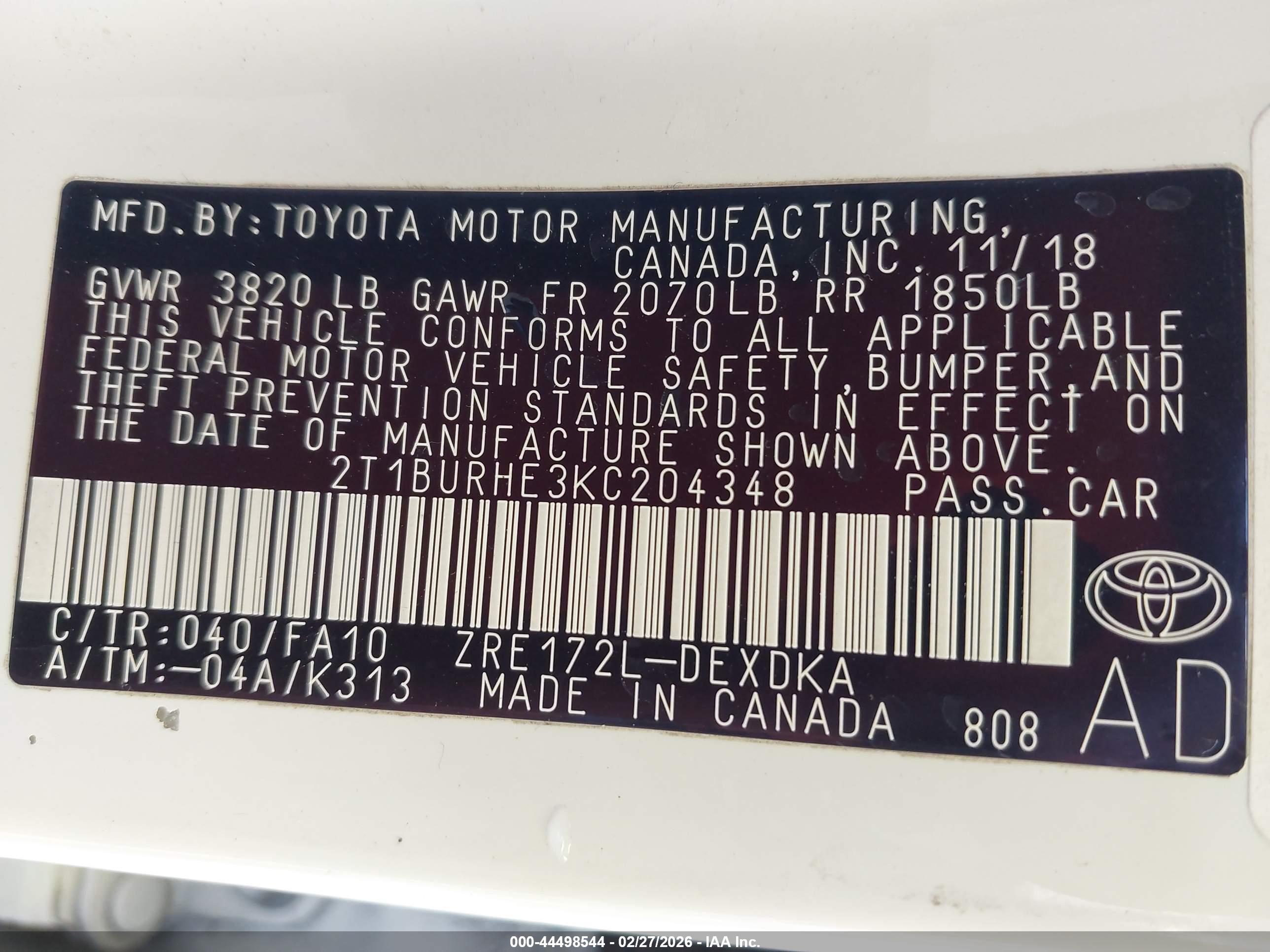 TOYOTA COROLLA image 9