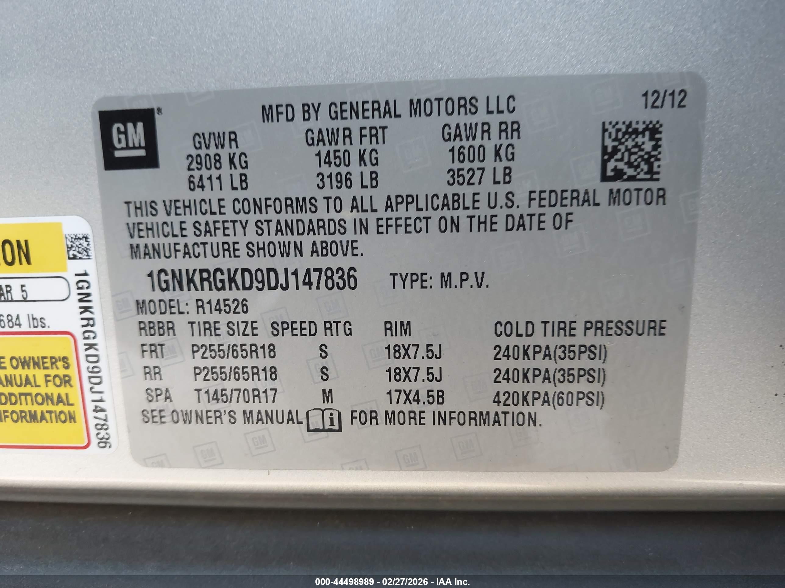 CHEVROLET TRAVERSE image 9