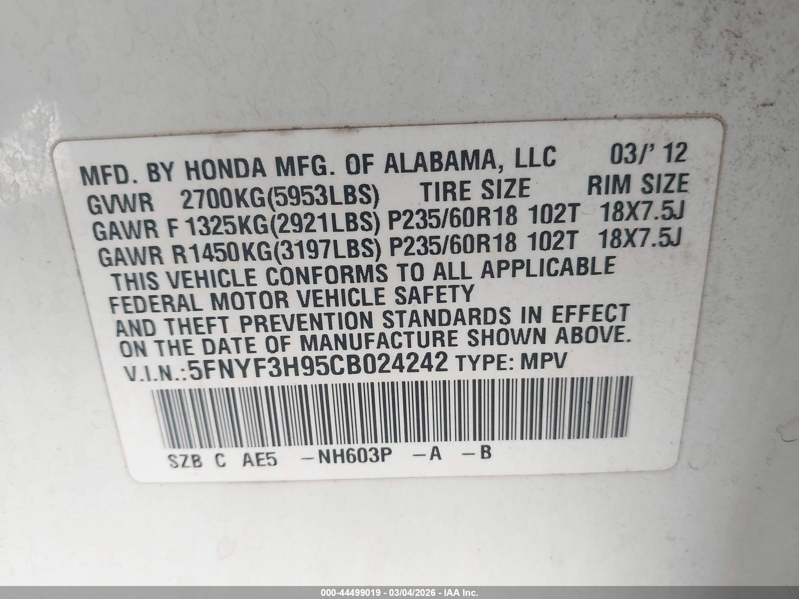 HONDA PILOT image 9