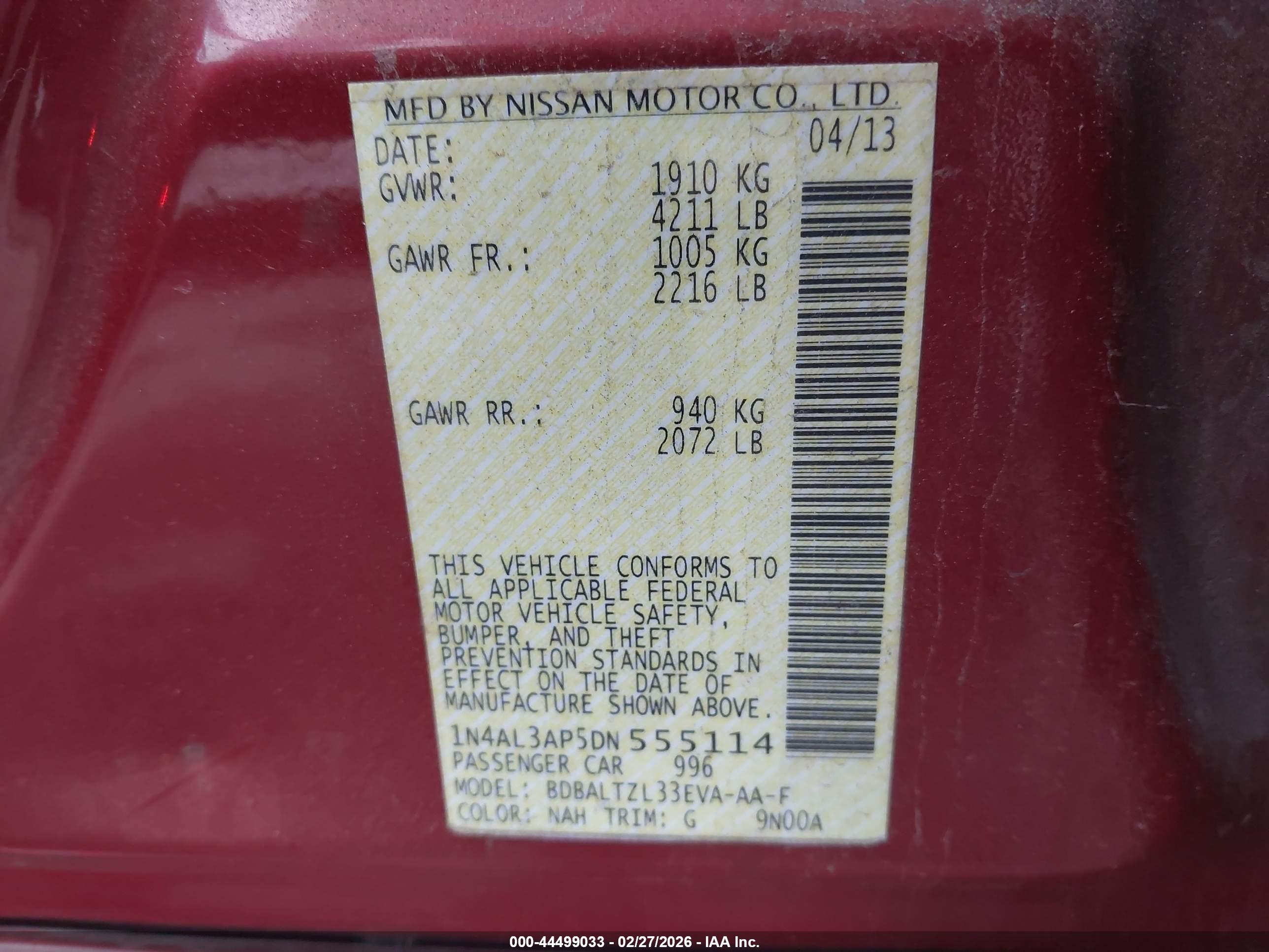 NISSAN ALTIMA image 9
