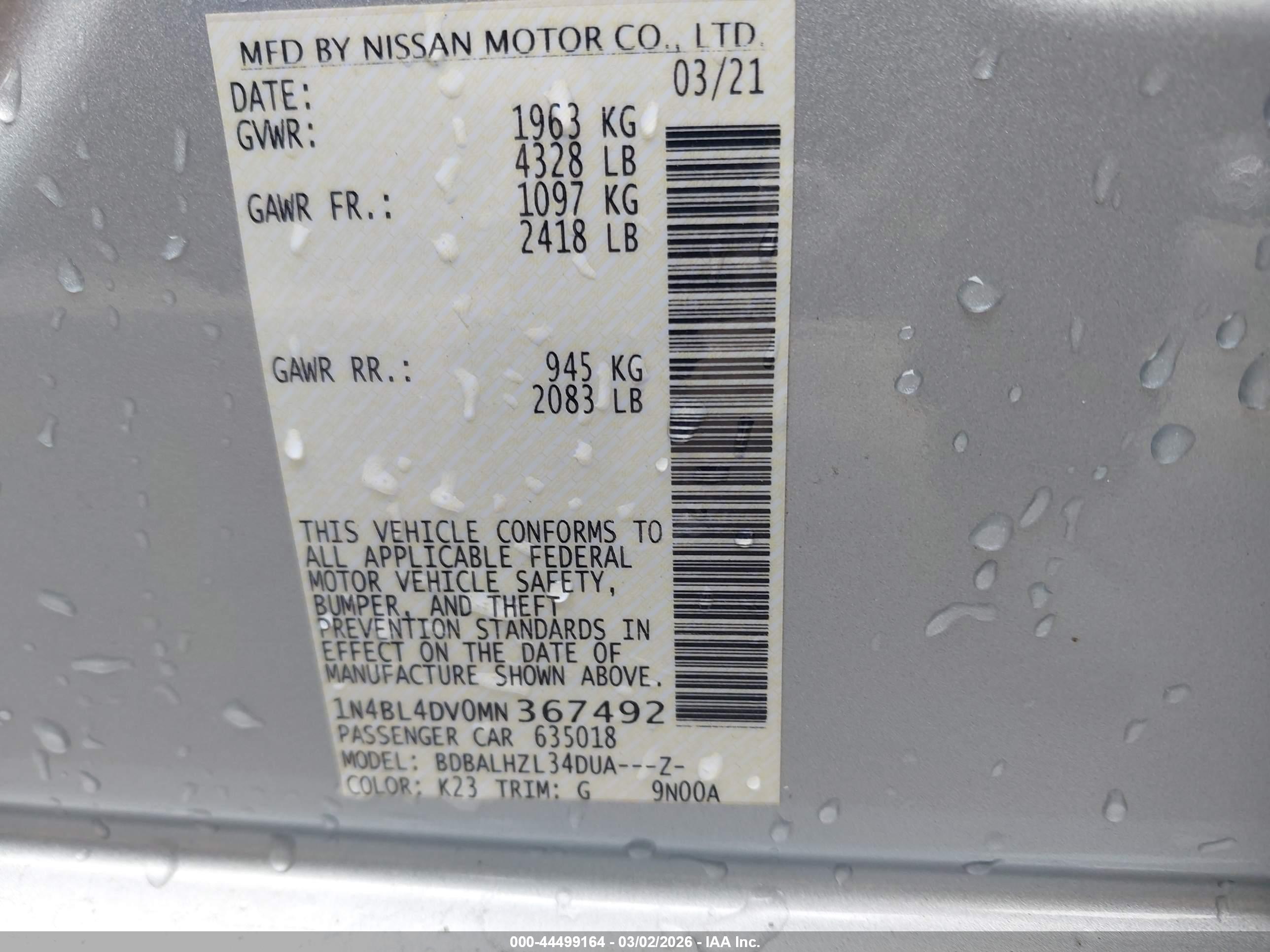 NISSAN ALTIMA image 9