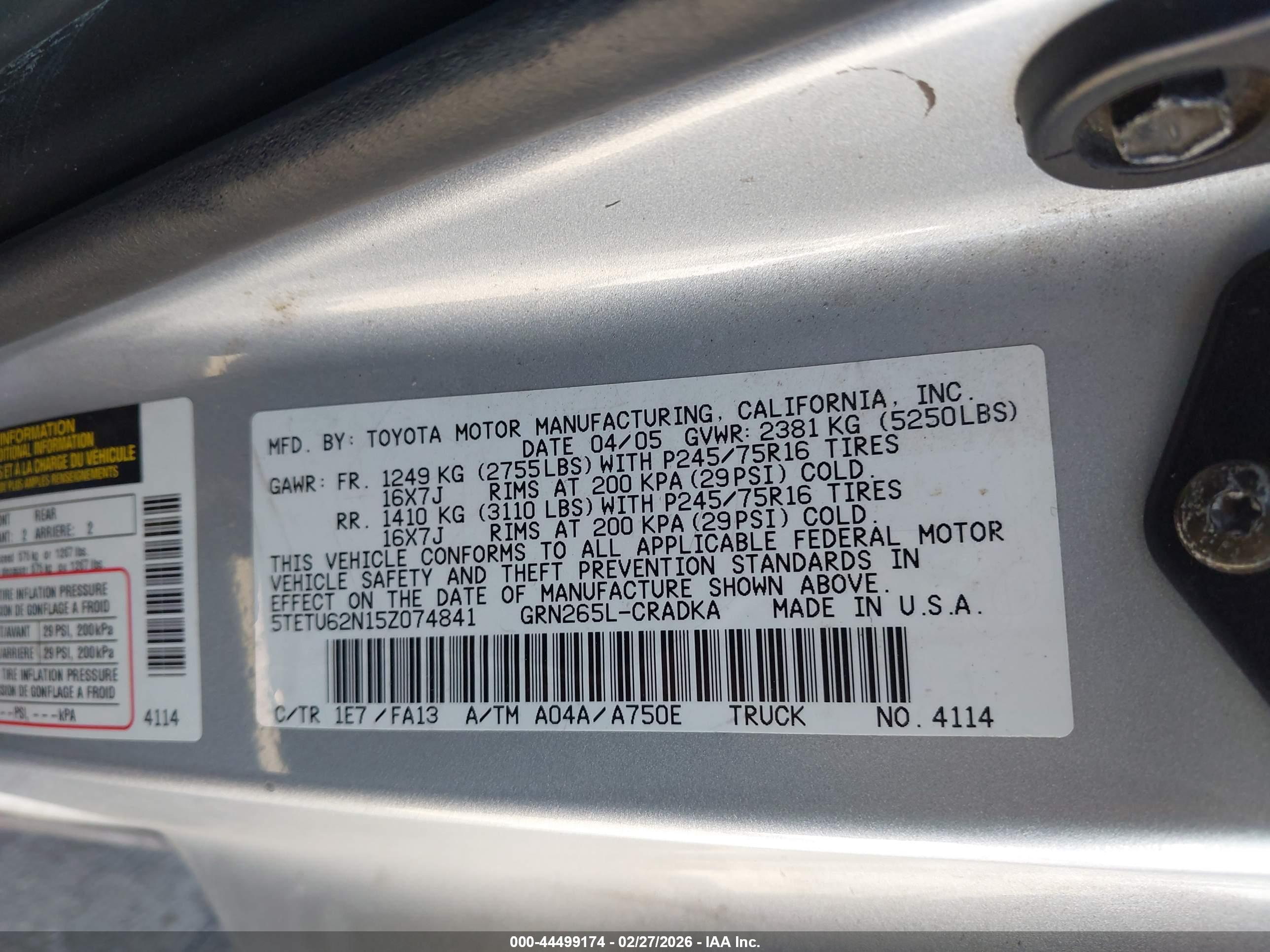 TOYOTA TACOMA image 9