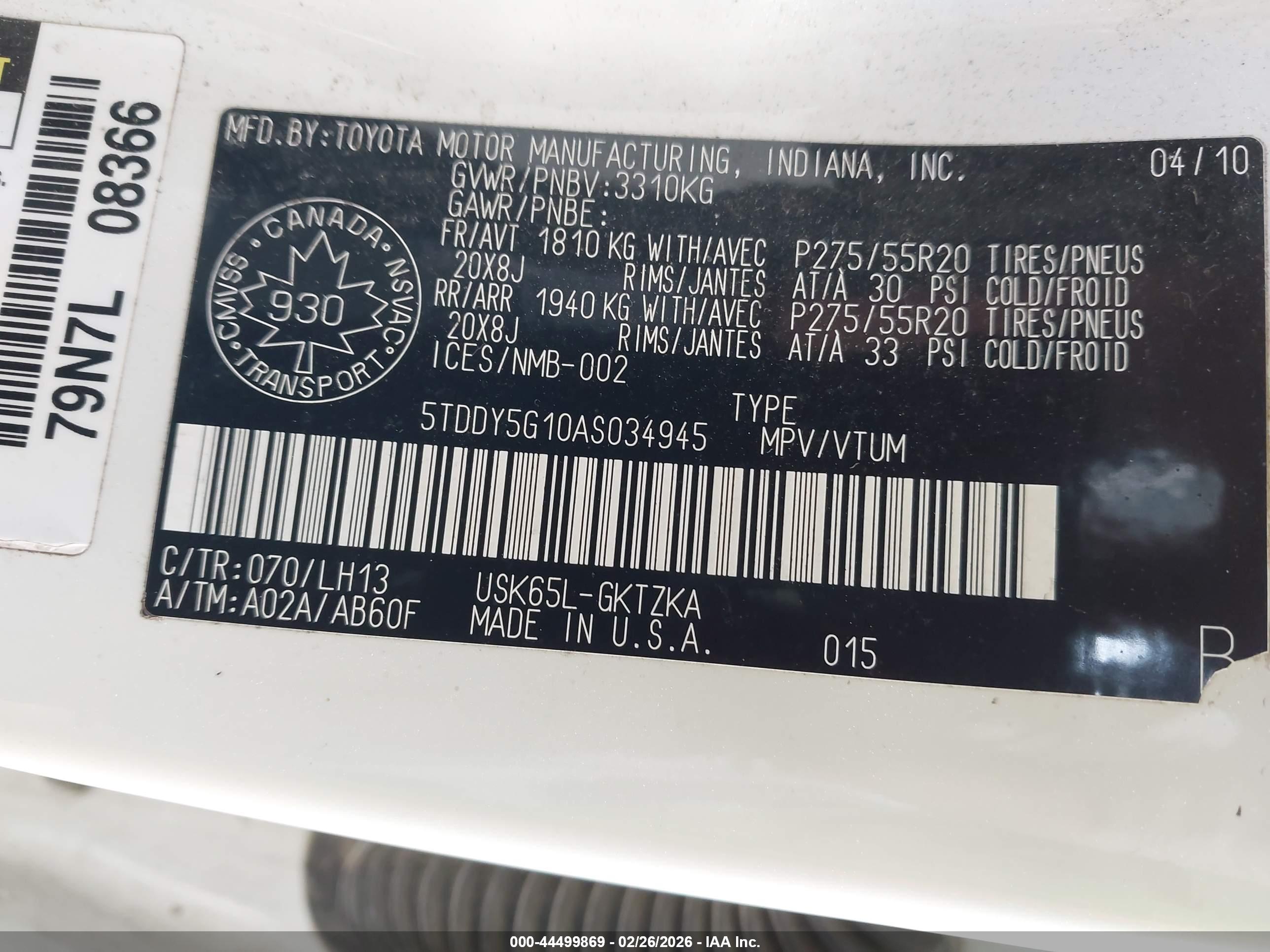 TOYOTA SEQUOIA image 9